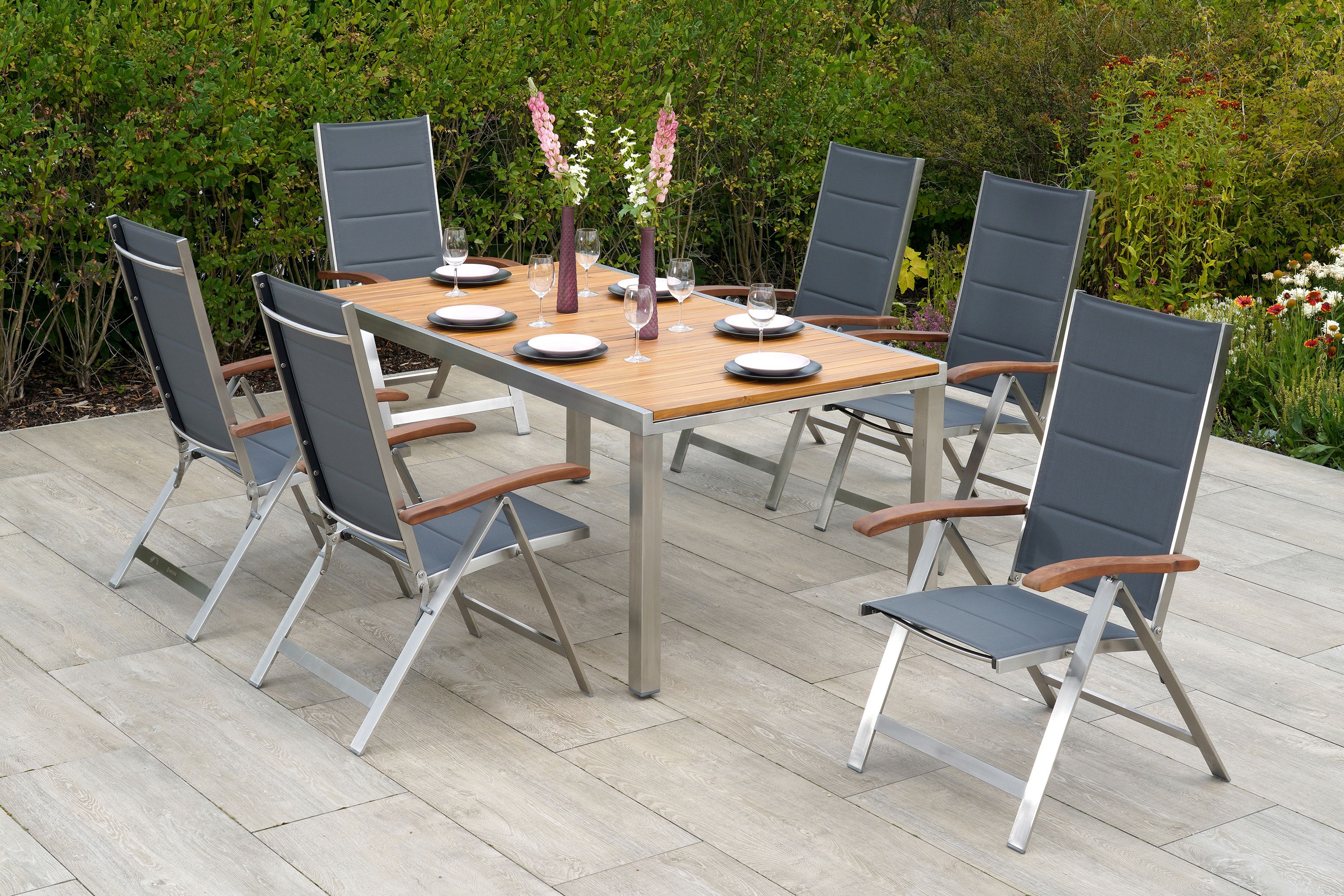 Ferrara-Set-7tlg-6x-26220-309-22125-011-SS-HD-2 Ferrara Set, 7tlg., 6 Klappsessel, Ausziehtisch 180/240 x 100 cm, Tischplatte aus Akazienholz