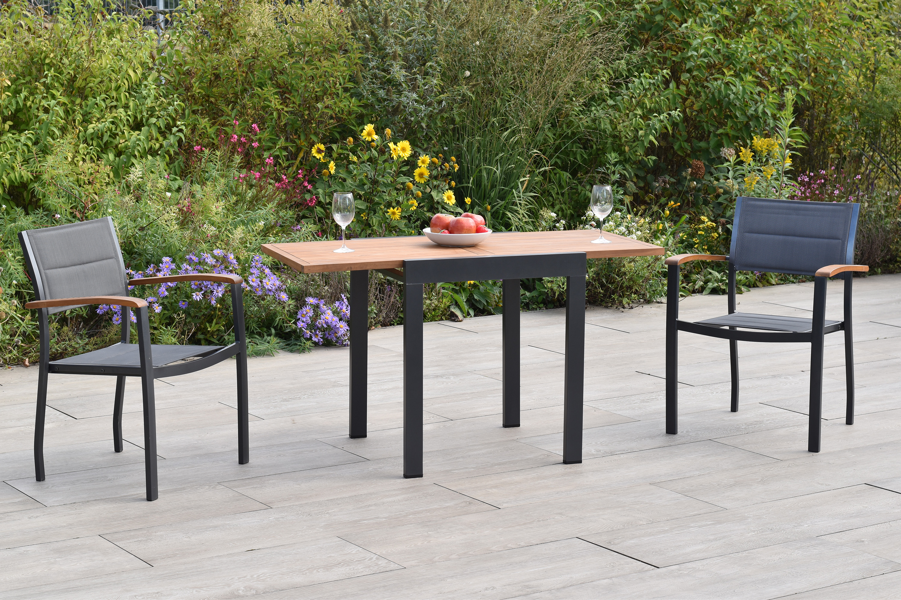 Paxos Set, 3tlg., Balkonausziehtisch, 65/130 x 65 cm Paxos Set, 3tlg., Balkonausziehtisch, 65/130 x 65 cm