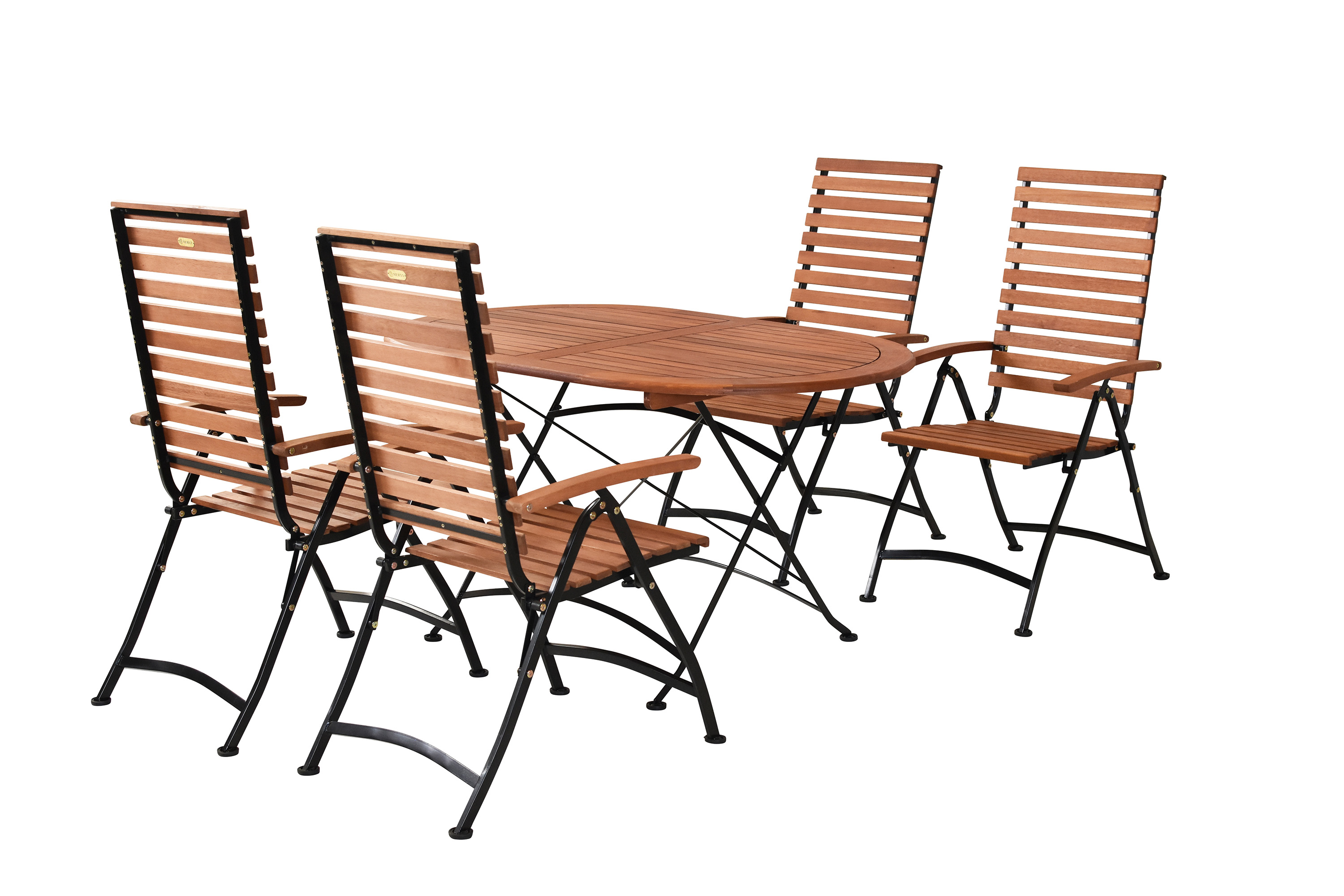 Schlossgarten Set 5tlg., 4 Klappsessel, Tisch 140 x 90 cm