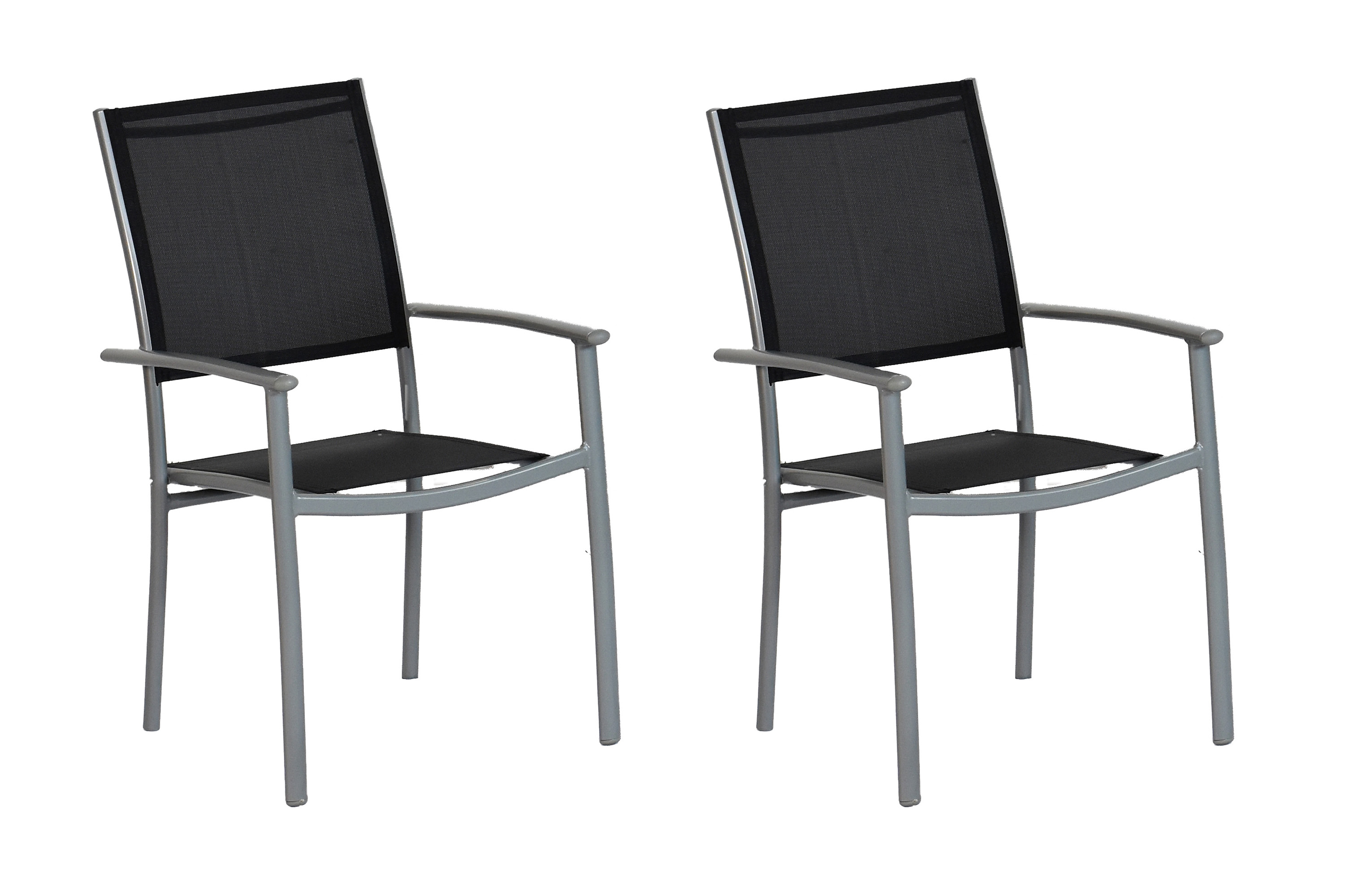 Milano Klassik Stapelsessel 2er Set, schwarz