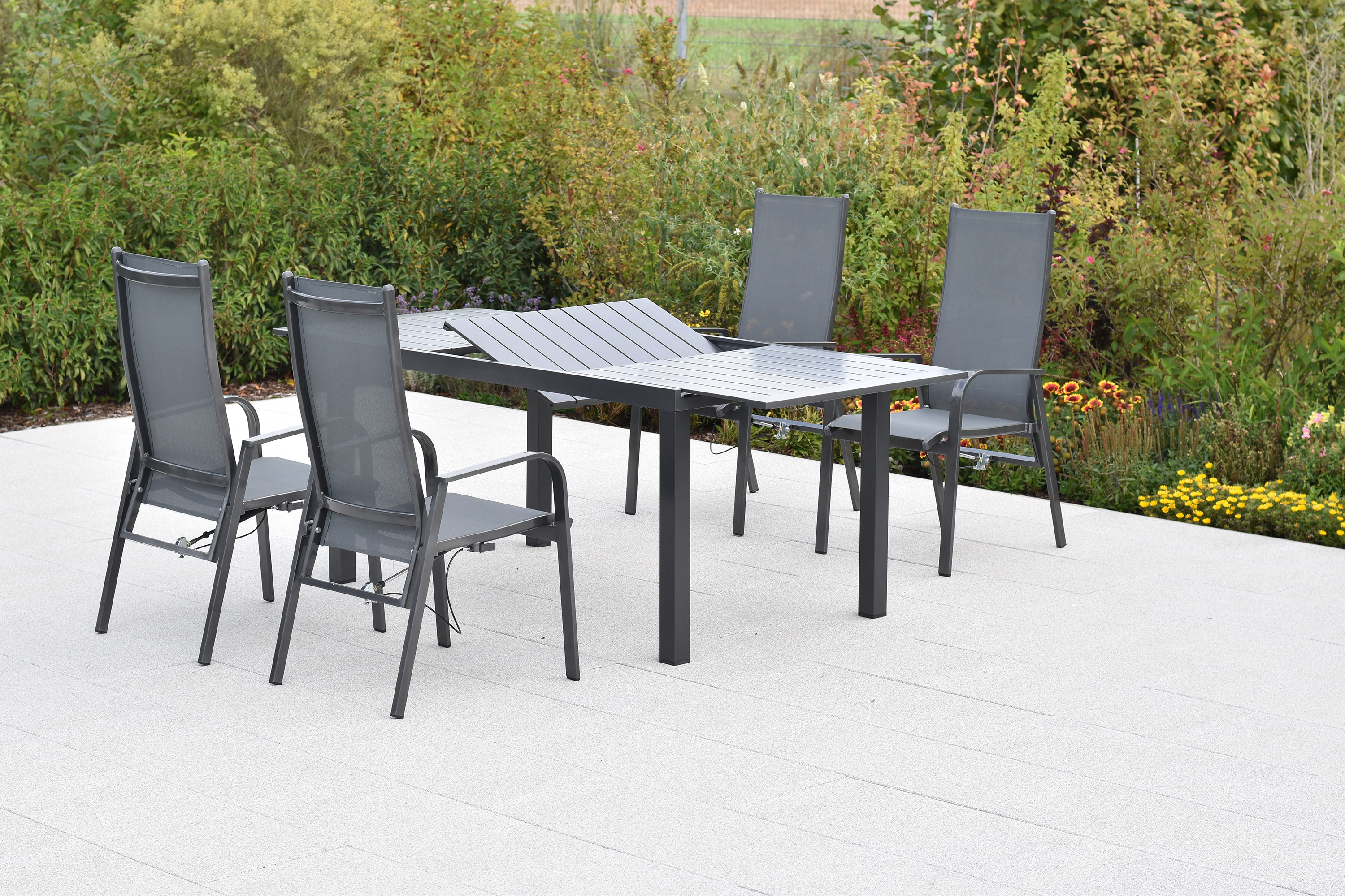 Alassio Set, 5tlg., Ausziehtisch 150/200 x 90 cm Alassio Set, 5tlg., Ausziehtisch 150/200 x 90 cm