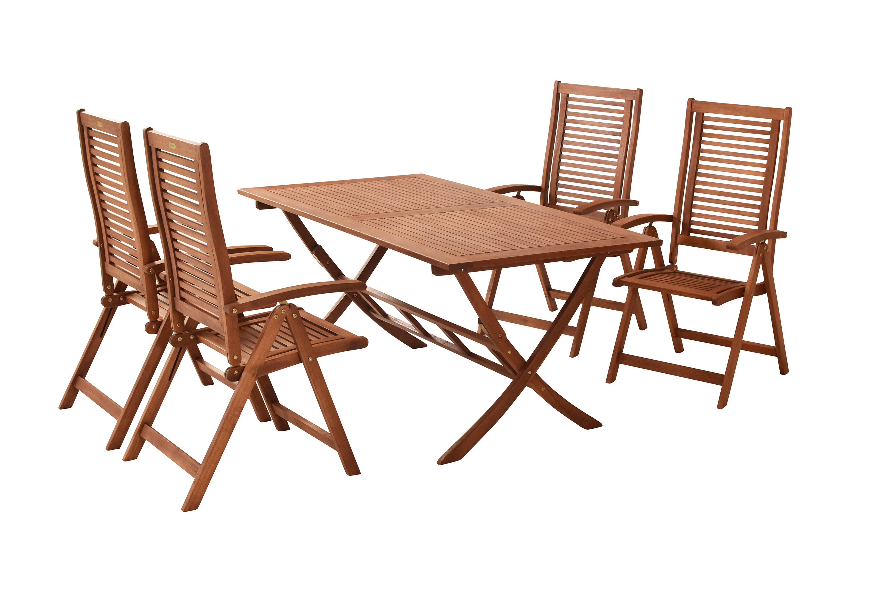 Cordoba Set 5tlg., 4 Klappsessel, Klapptisch 160 x 90 cm