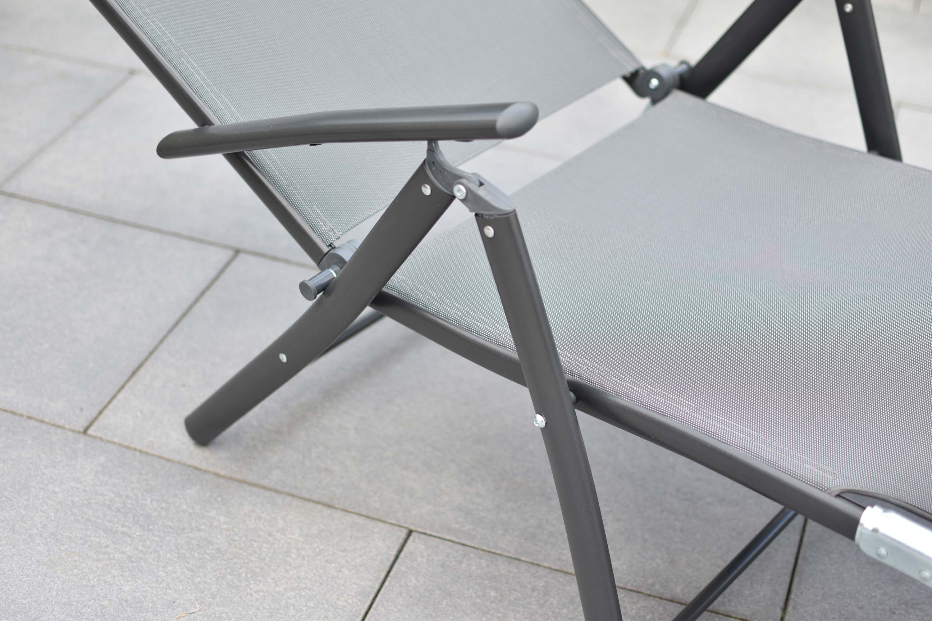 Deckchair, inkl. Kopfkissen, graphit/grau