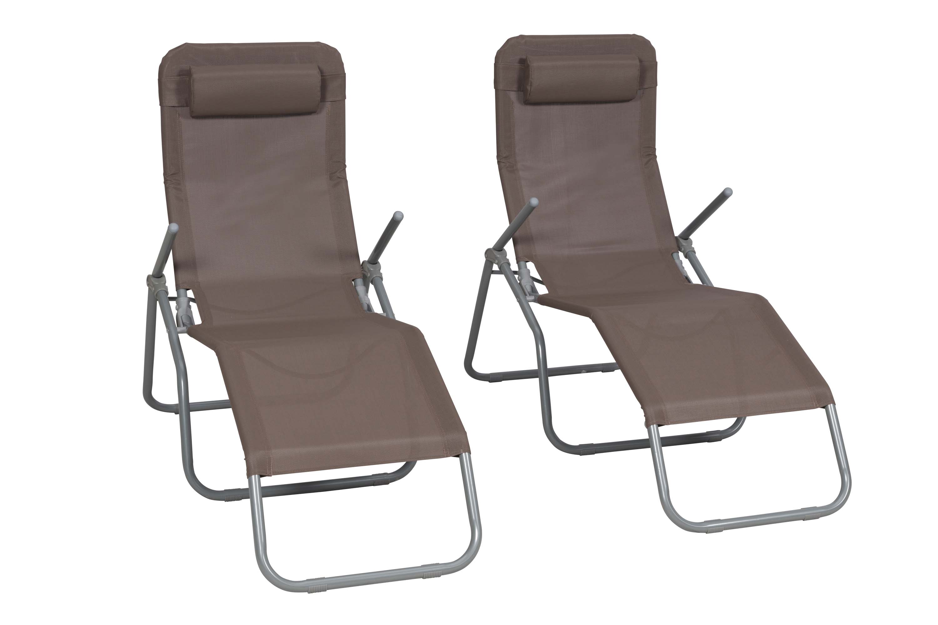 Wellnessliege XXL inkl. Kopfkissen, 2er Set, taupe