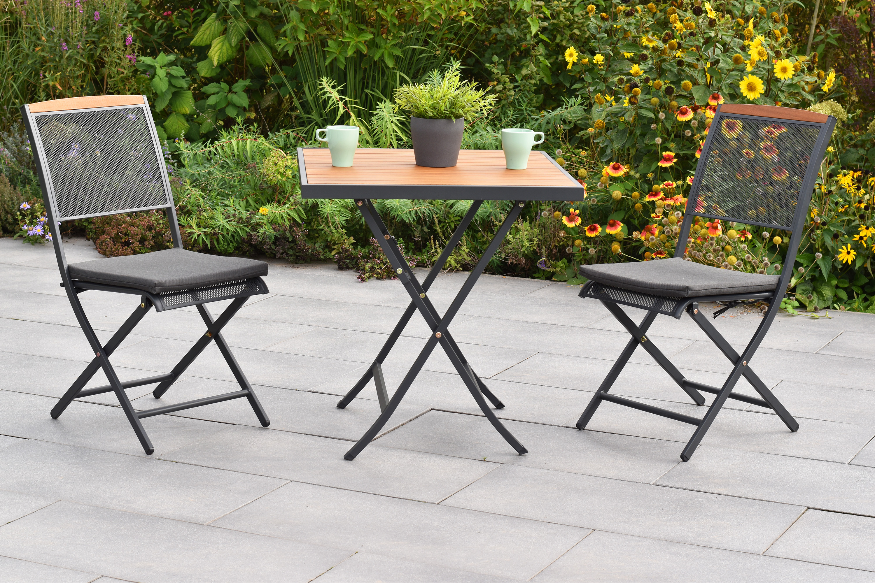 Patmos Set, 5tlg., inkl. Kissen, Klapptisch, 70 x 70 cm Patmos Set, 5tlg., inkl. Kissen, Klapptisch, 70 x 70 cm