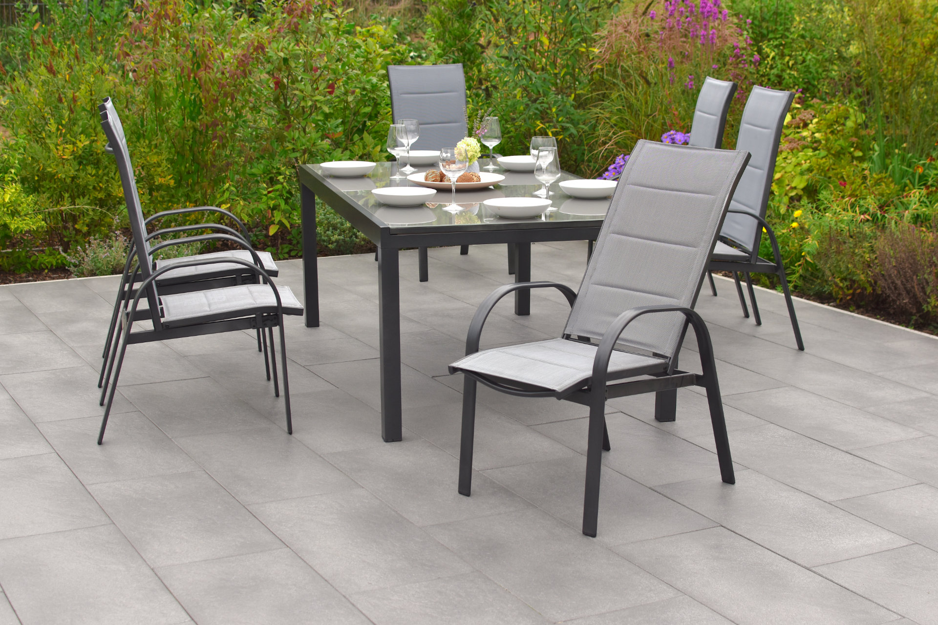 50253-309-1 Marini Set, 7tlg., 6 Sessel, Ausziehtisch 180/250 x 100 cm