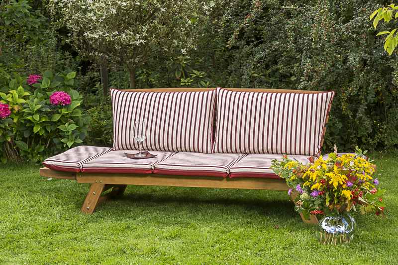 Liegenbank-23925-310-NB-3 Liegebank, rot/creme, inkl. Kissen