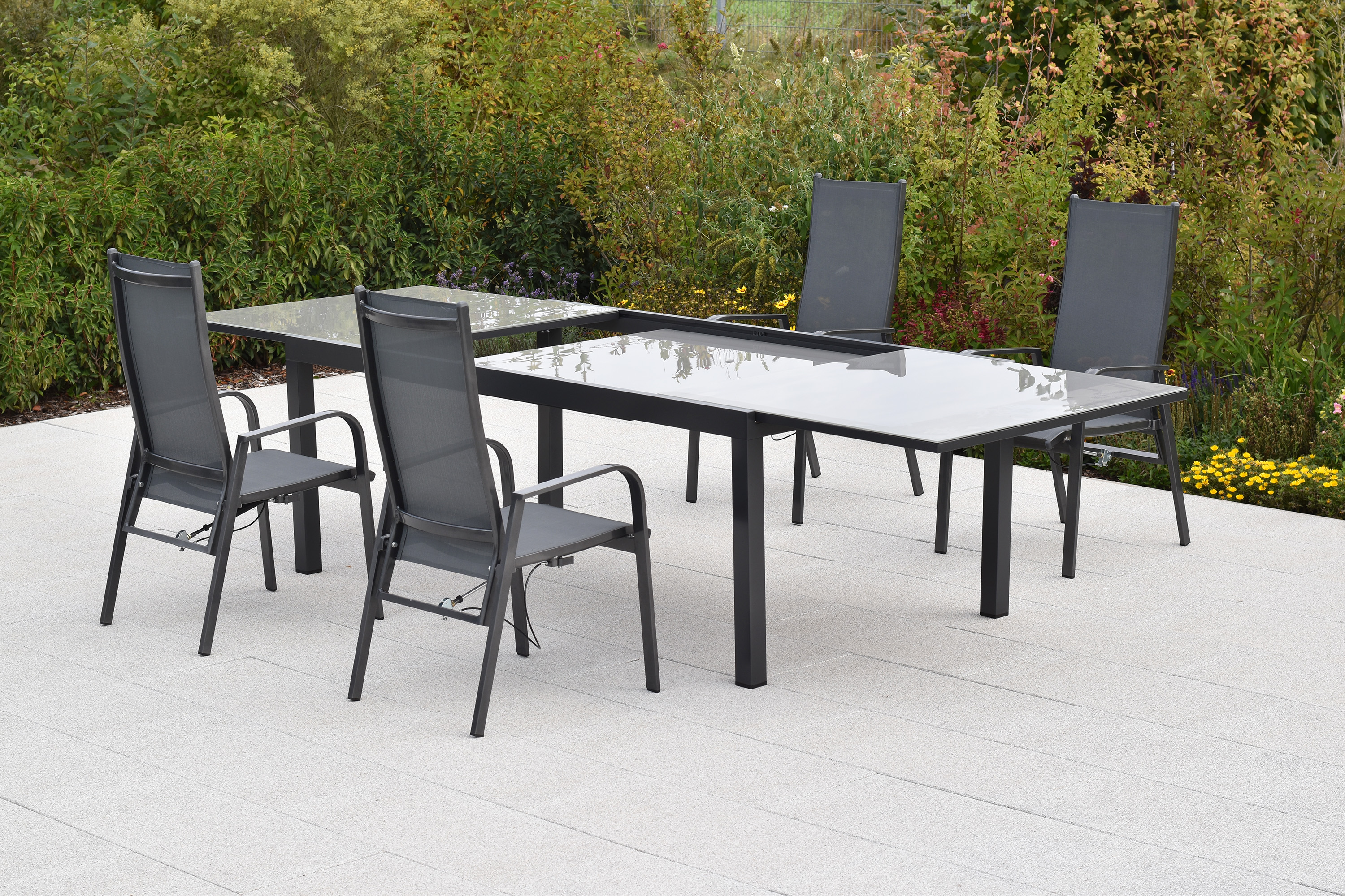 Alassio Set, 5tlg., Ausziehtisch 180/250 x 100 cm Alassio Set, 5tlg., Ausziehtisch 180/250 x 100 cm