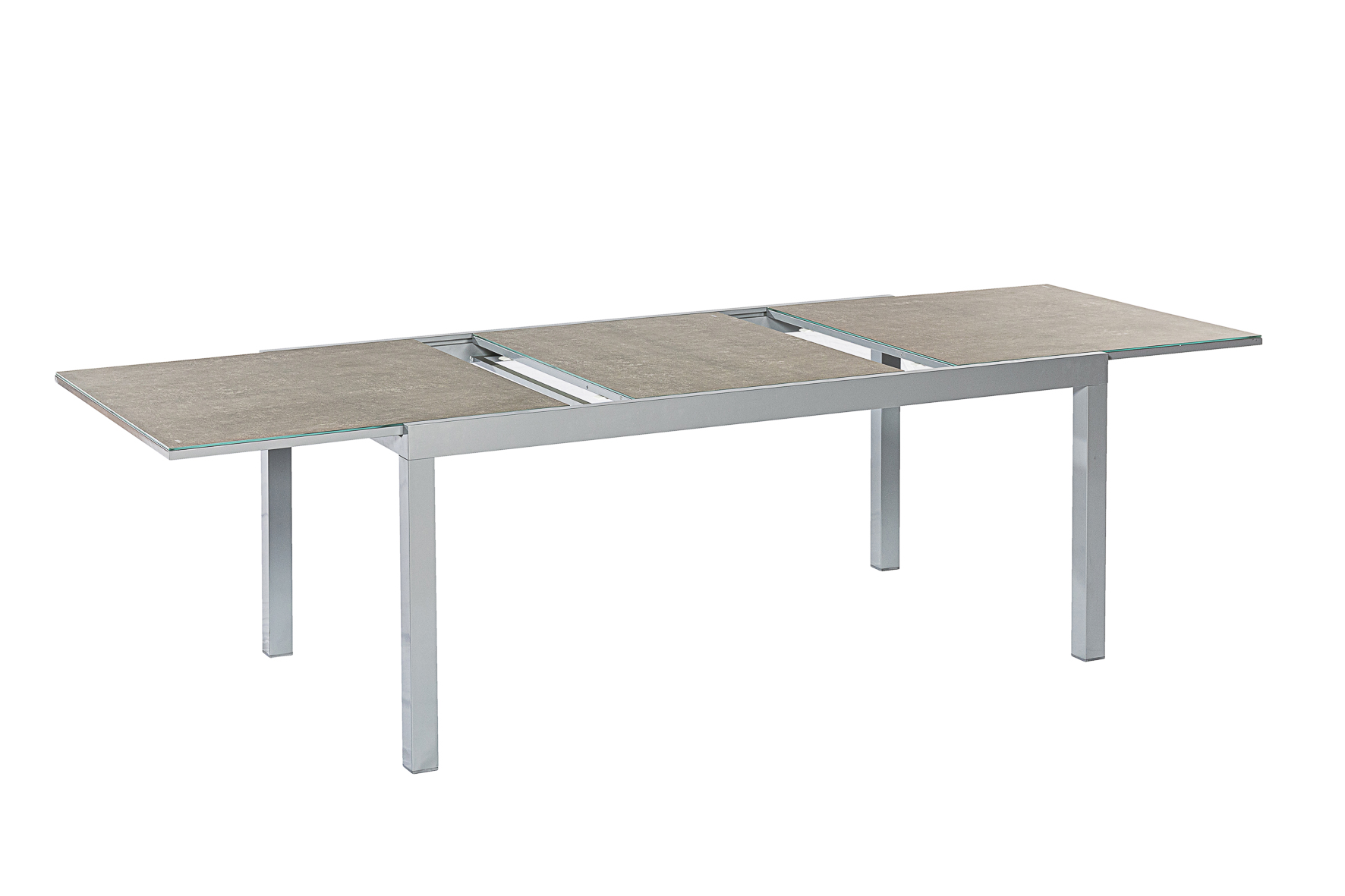 Amalfi di lusso Set 7tlg., 6 Stapelsessel, Ausziehtisch 180 (250) x 100 cm, diamantbraun Amalfi di lusso Set 7tlg., 6 Stapelsessel, Ausziehtisch 180 (250) x 100 cm, diamantbraun