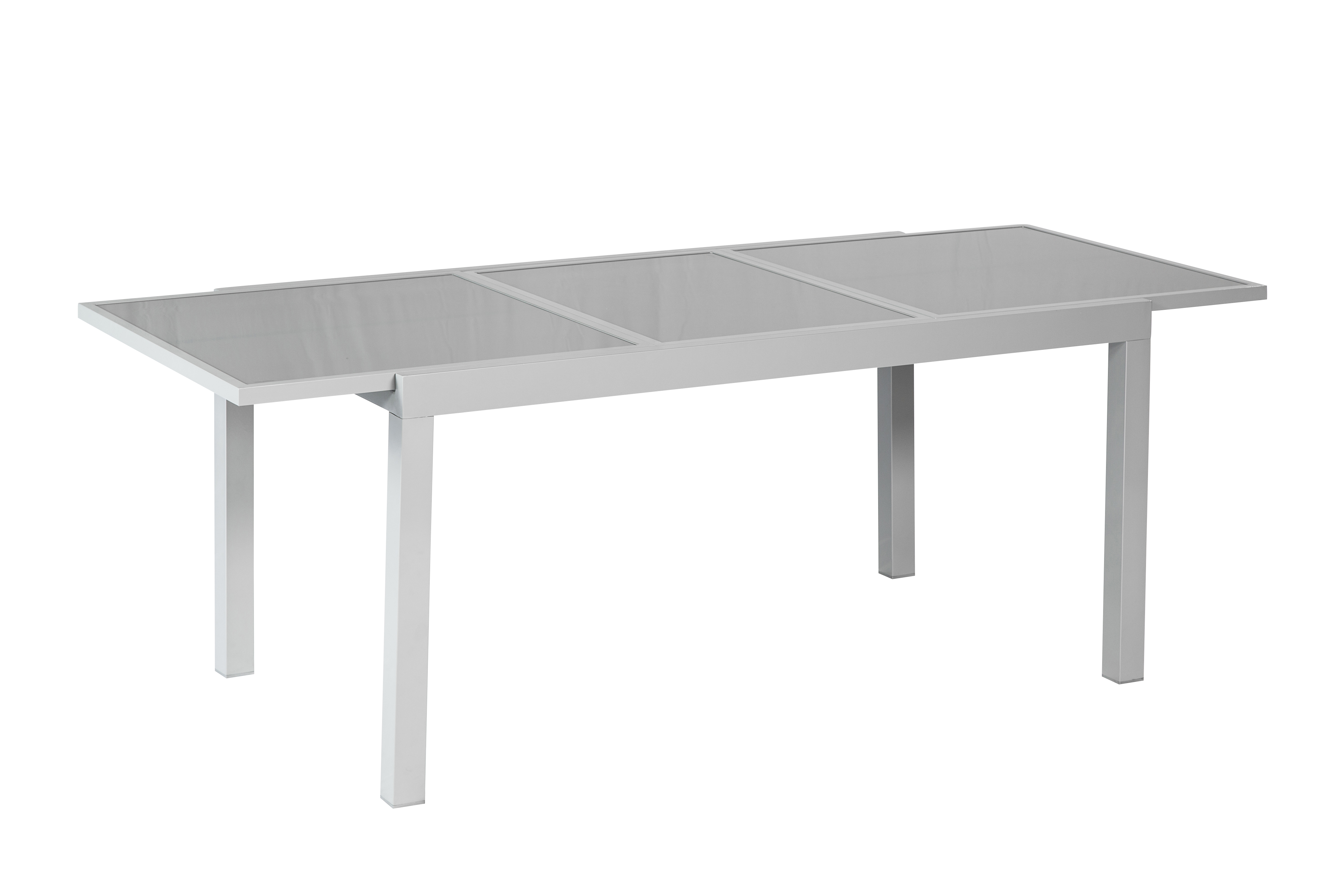 50875-330-6 Amalfi di lusso Set, 5tlg., 4 Stapelsessel, Ausziehtisch 160/220 x 90 cm, diamantbraun