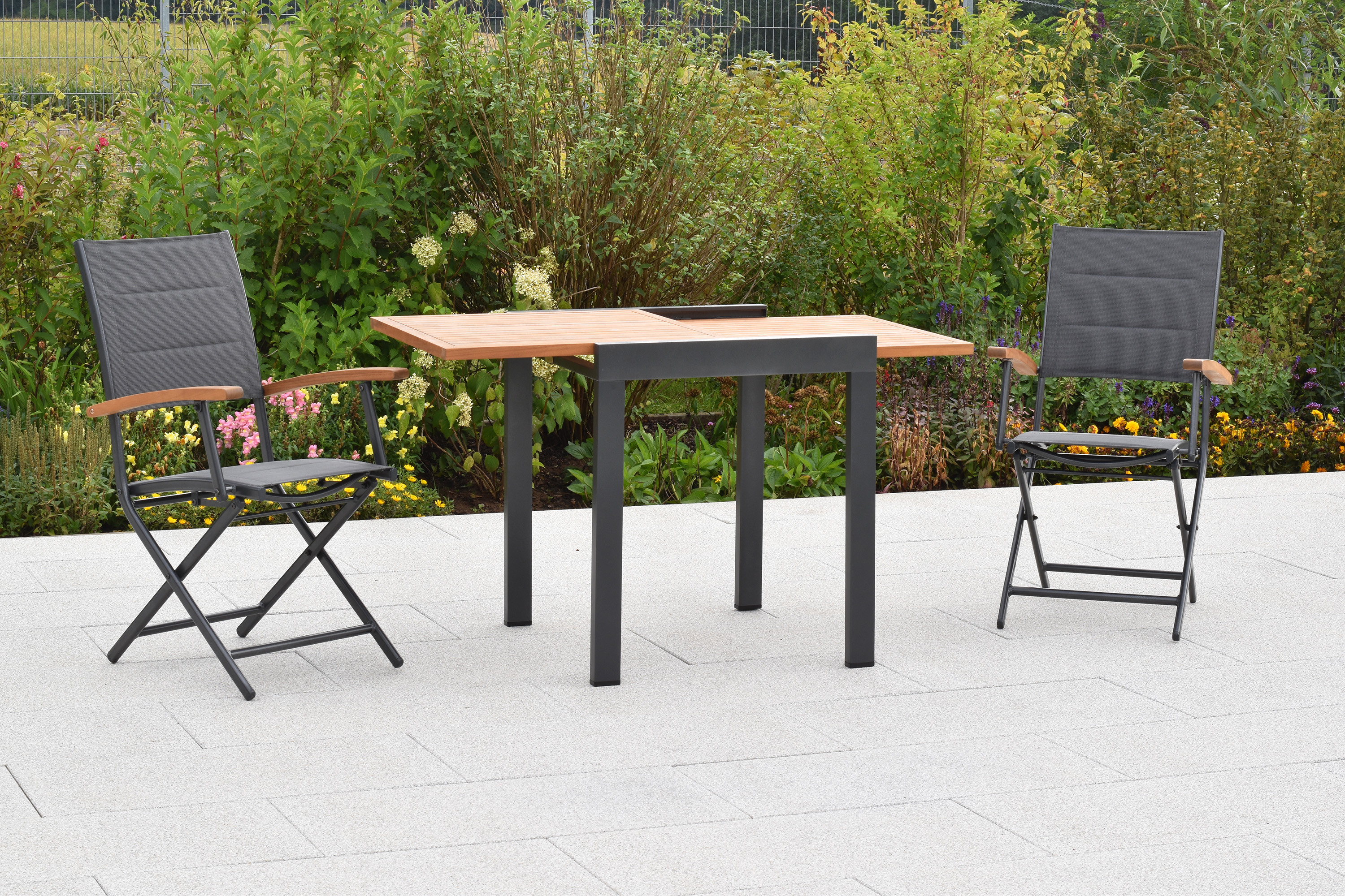 Paxos Set, 3tlg., Balkonausziehtisch 65 x 65/130 x 75 cm Paxos Set, 3tlg., Balkonausziehtisch 65 x 65/130 x 75 cm