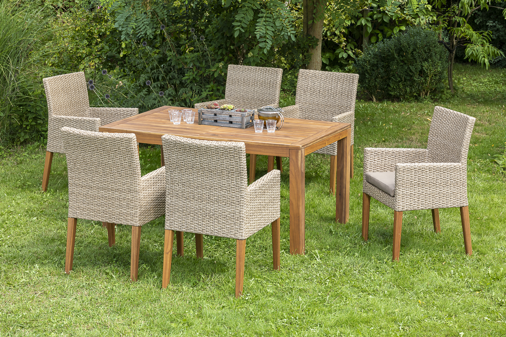 Ranzano Set, 7tlg., Ausziehtisch 150/200 x 90 cm, inkl. Kissen Ranzano Set, 7tlg., Ausziehtisch 150/200 x 90 cm, inkl. Kissen
