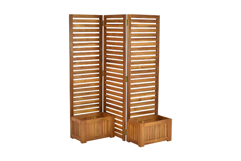 Sichtschutz, flexibel aufstellbar, mit 2 Blumenkästen