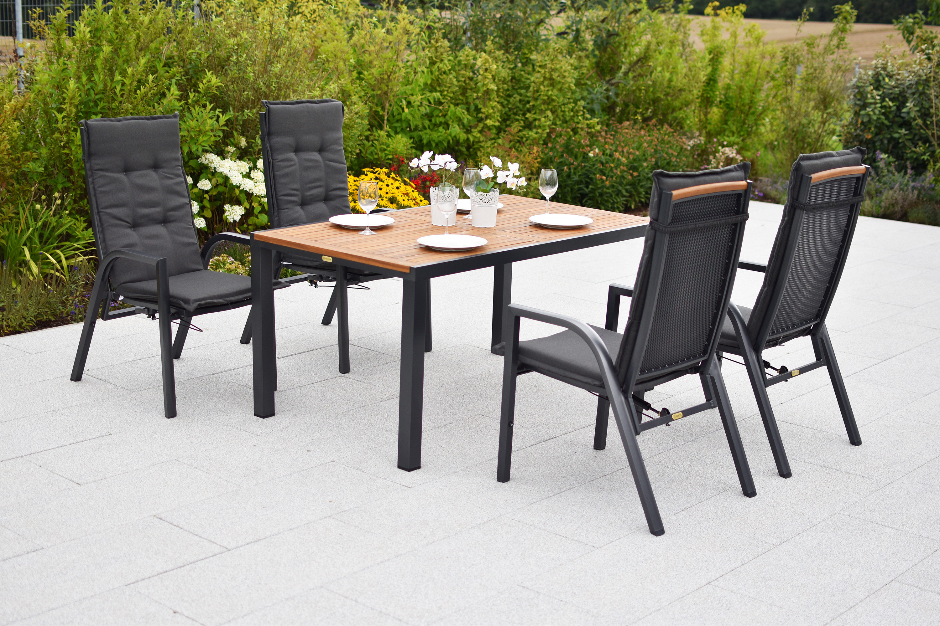 Tilos Set 9tlg., 4 Sessel, 150 x 90 cm, inkl. Kissen Tilos Set 9tlg., 4 Sessel, 150 x 90 cm, inkl. Kissen