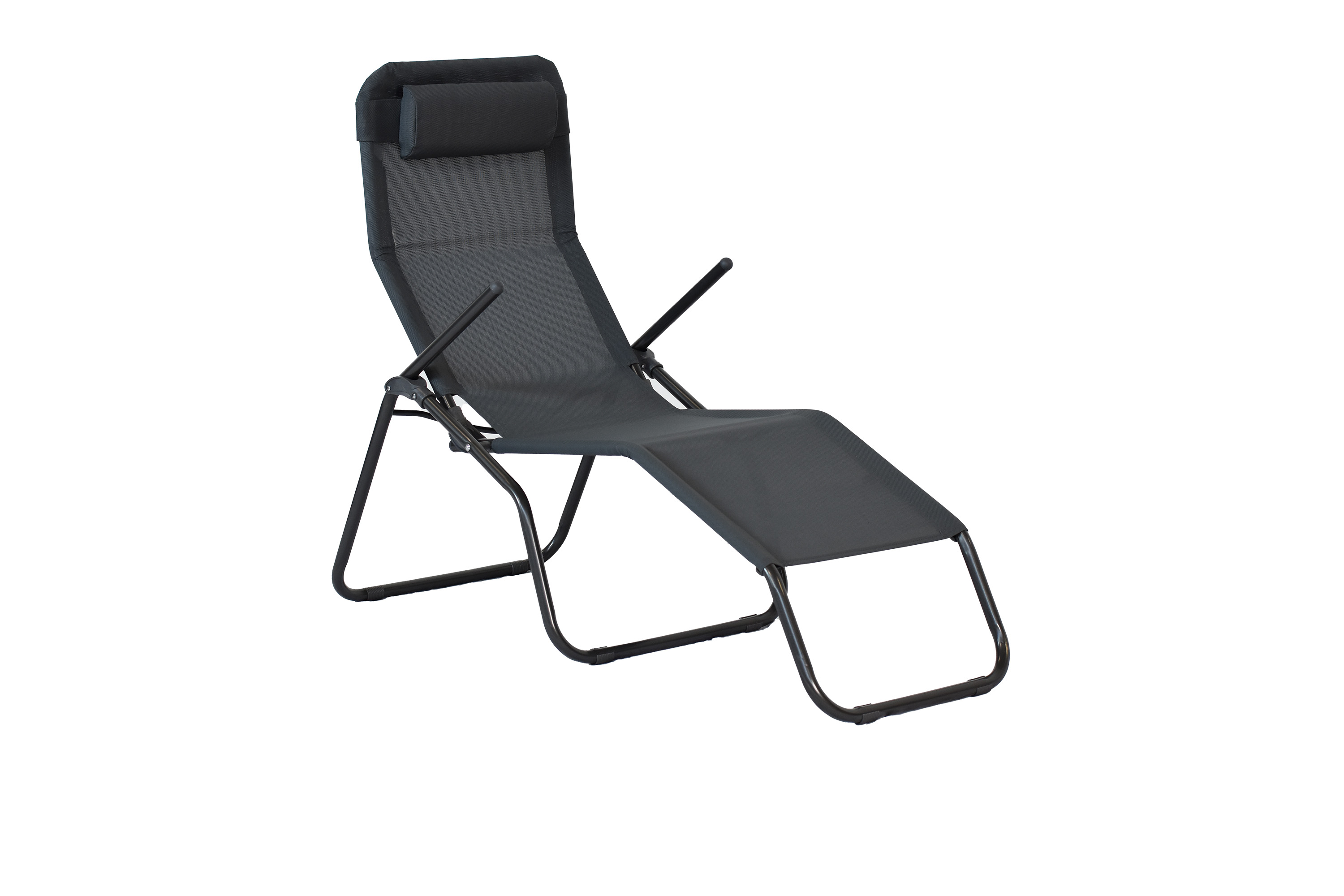 Wellnessliege XXL inkl. Kopfkissen, grau