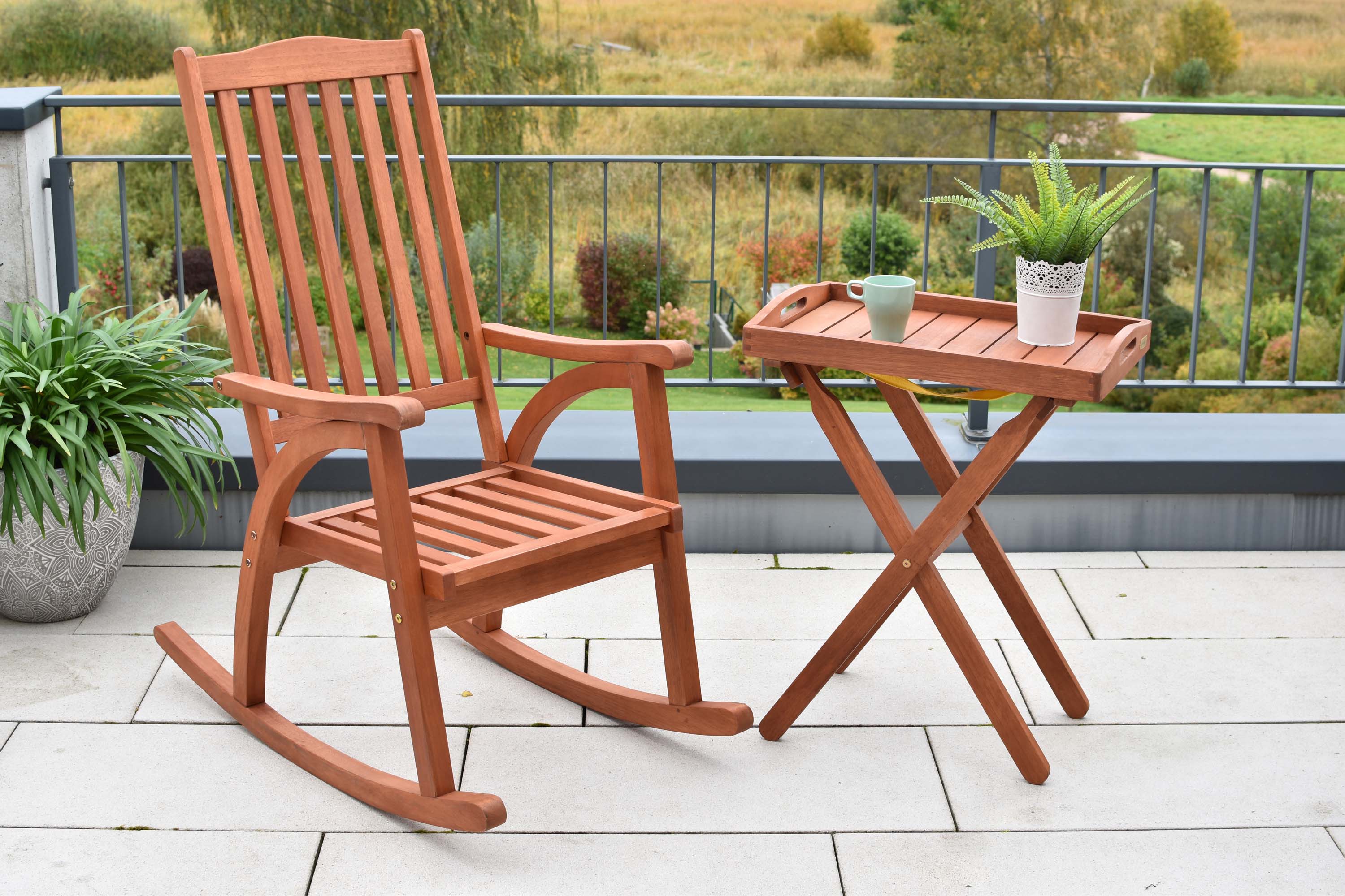 Schaukelstuhl Set, 1 Schaukelstuhl, 1 Stehtablett