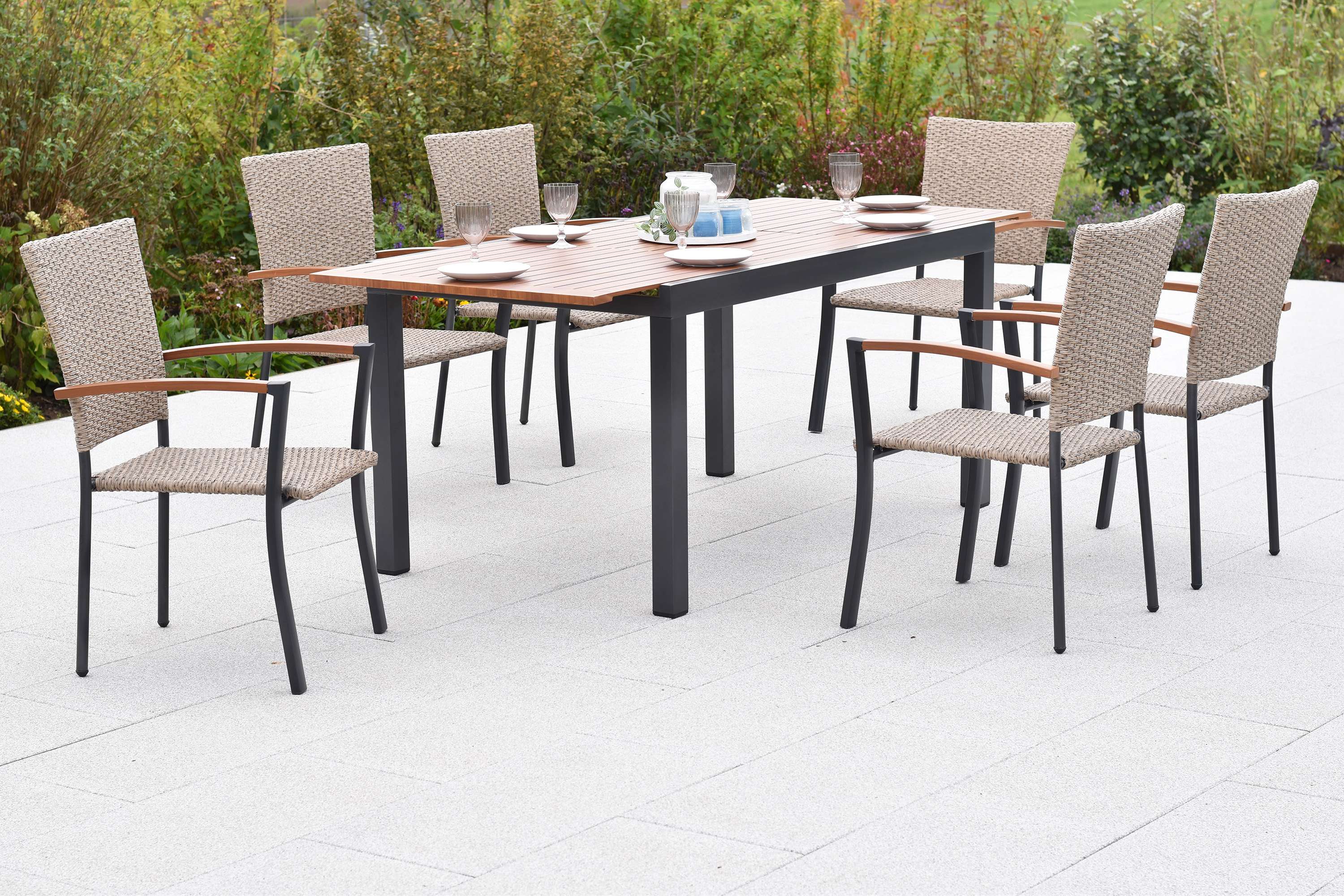 Teramo Set, 7tlg., Ausziehtisch 150/200 x 90 cm Teramo Set, 7tlg., Ausziehtisch 150/200 x 90 cm