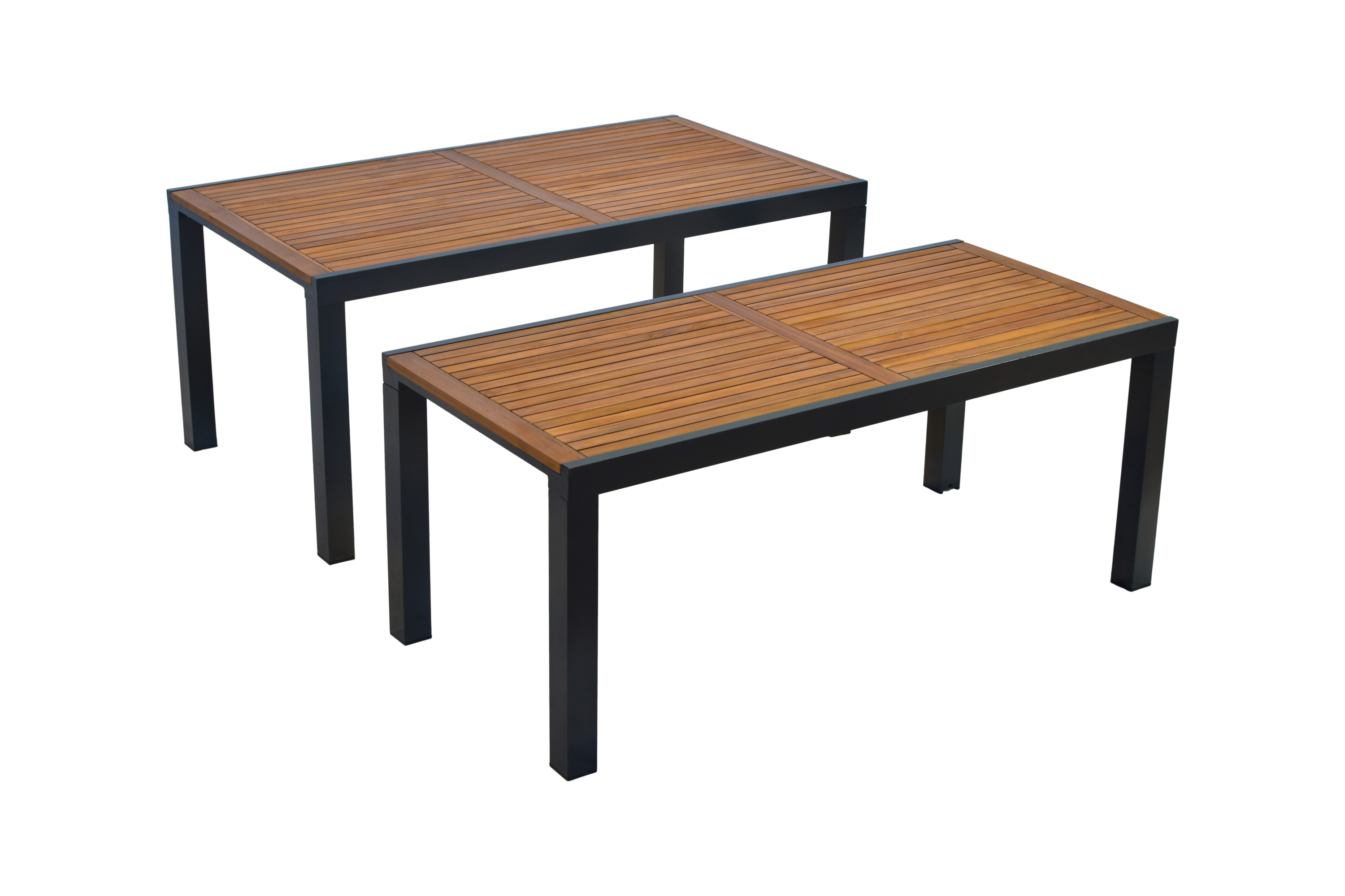 50840-217-6 Athos Set, 11tlg., 10 Klappsessel, Ausziehtisch 180/360 x 100/83 cm