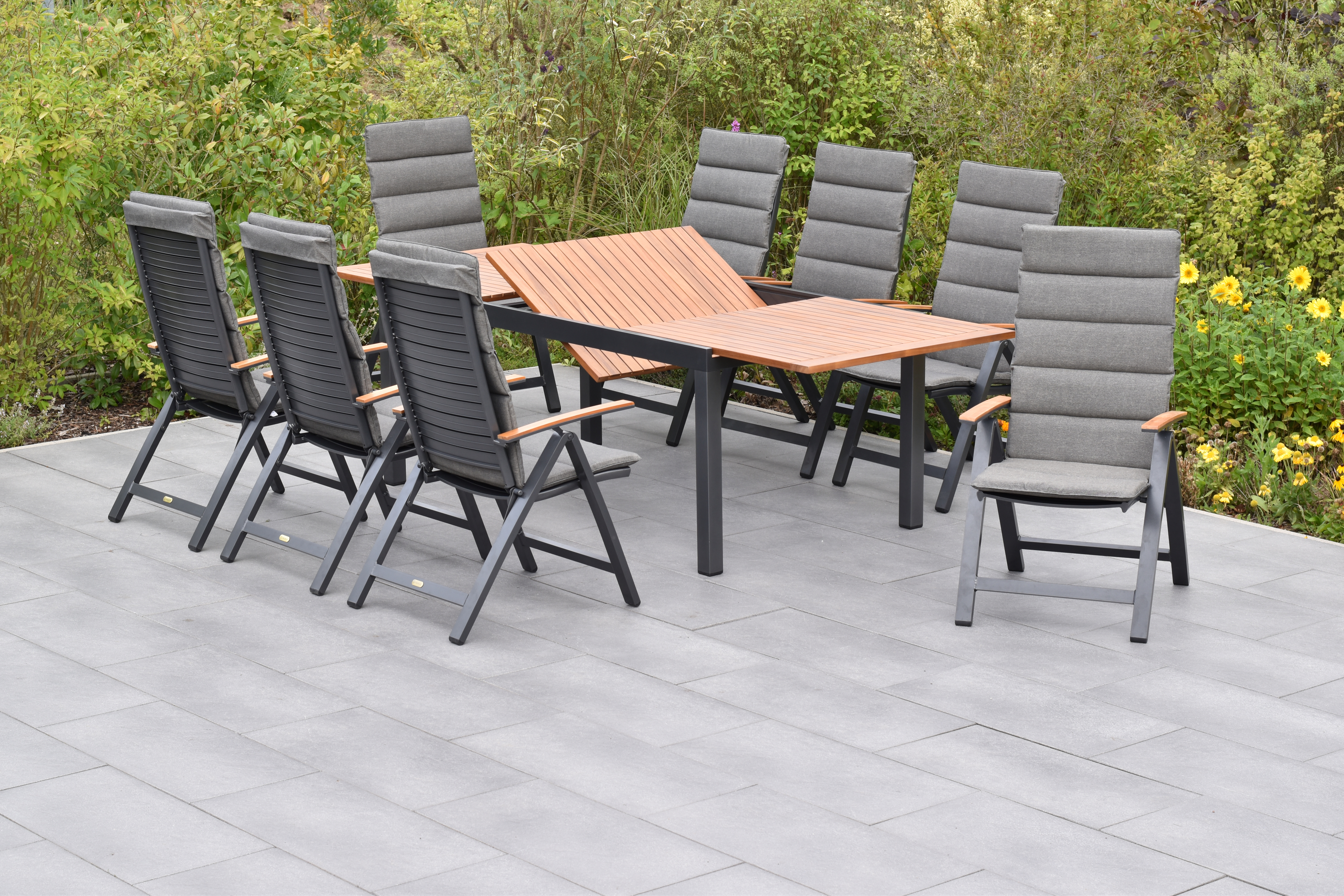50800-800-2 Astros Set, 17tlg., Ausziehtisch 180/250 x 100 cm, inkl. Kissen