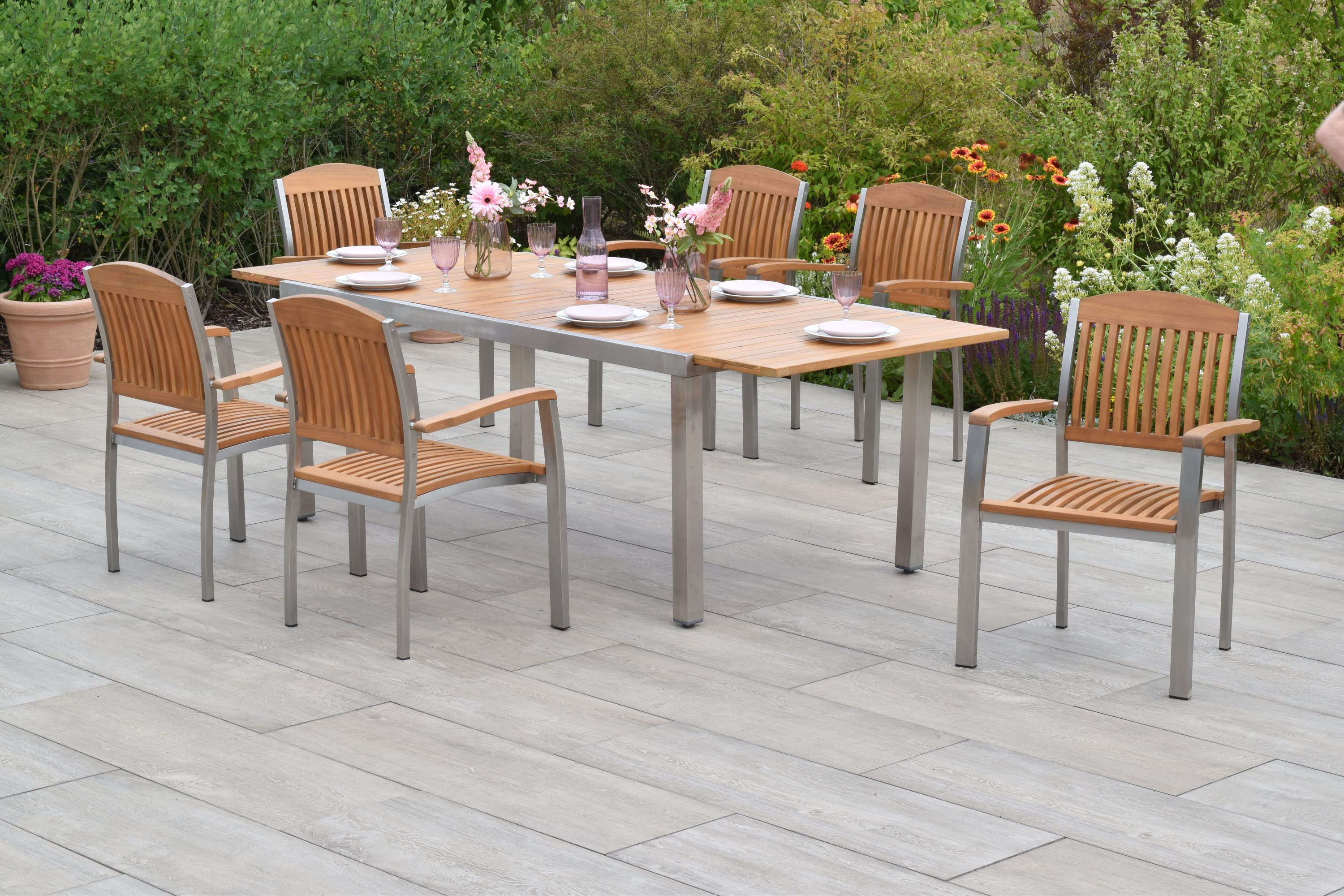 50854-011-2 Keros Set, 7tlg., Ausziehtisch 180/240 x 100 cm
