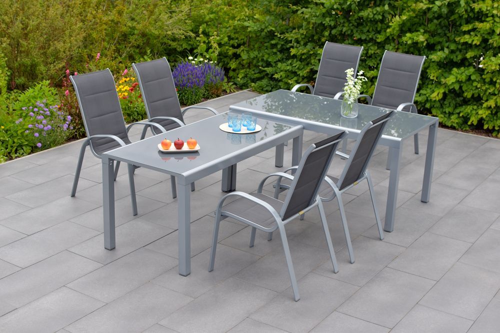 Amalfi-di-lusso-Set-7tlg-8x-26290-307-26500-219-MX-3 Amaro Set, 7 tlg., Ausziehtisch 160/320 x 78/75 cm