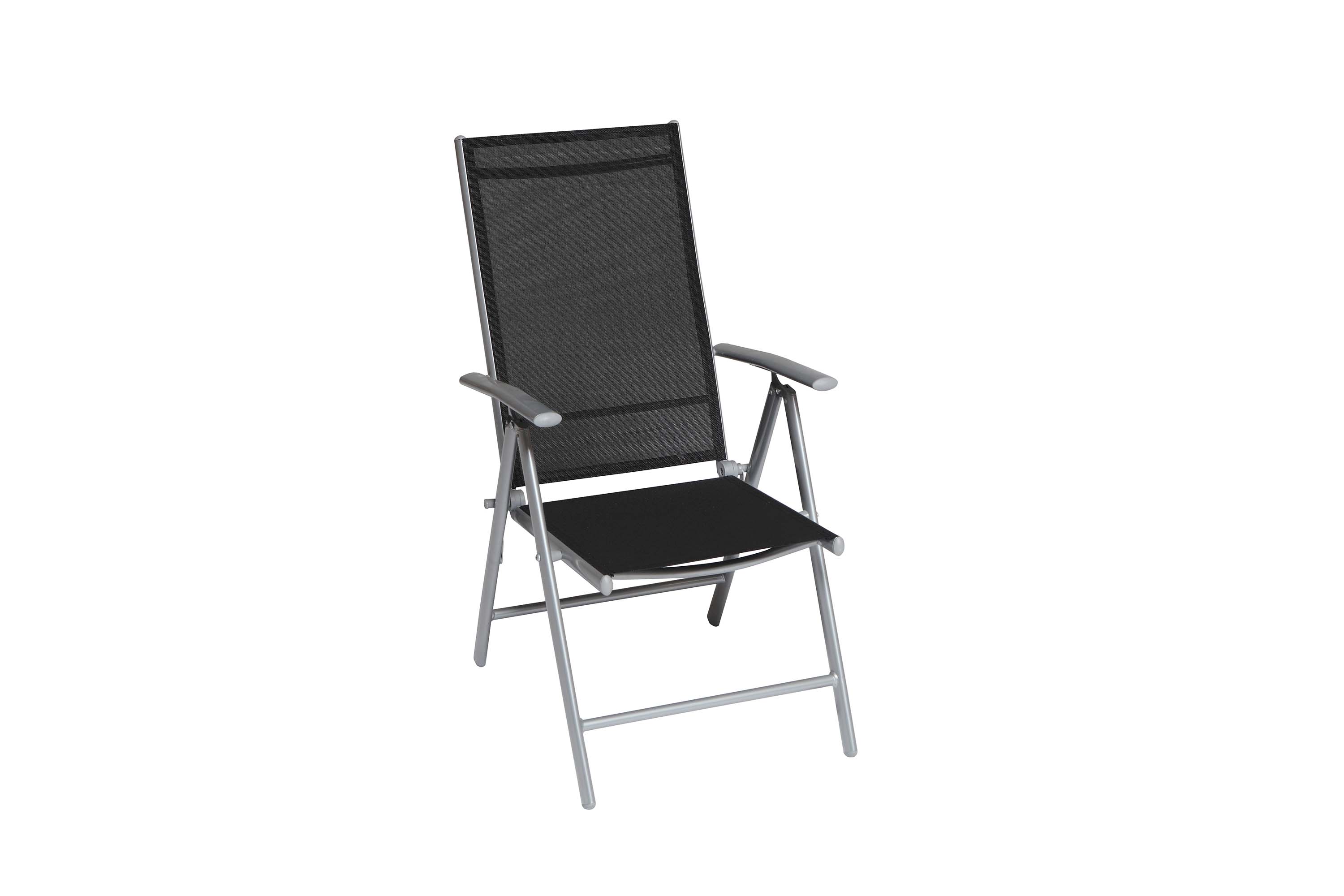Amalfi Set 7tlg., 6 Klappsessel, Ausziehtisch 140 (200) x 90 cm, schwarz Amalfi Set 7tlg., 6 Klappsessel, Ausziehtisch 140 (200) x 90 cm, schwarz