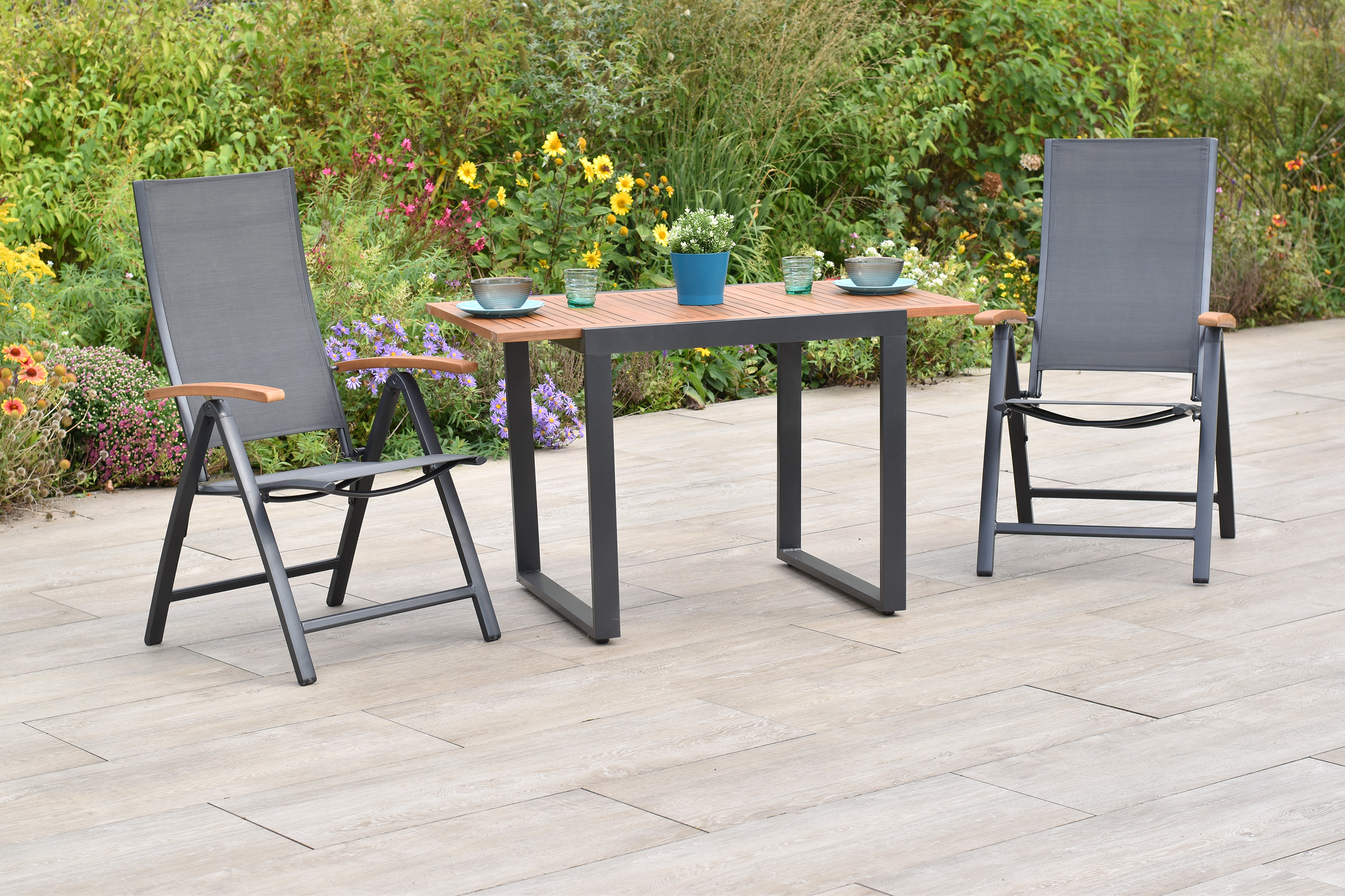 Toblino Set, 3tlg., Balkonausziehtisch 70 x 80/120 cm Toblino Set, 3tlg., Balkonausziehtisch 70 x 80/120 cm