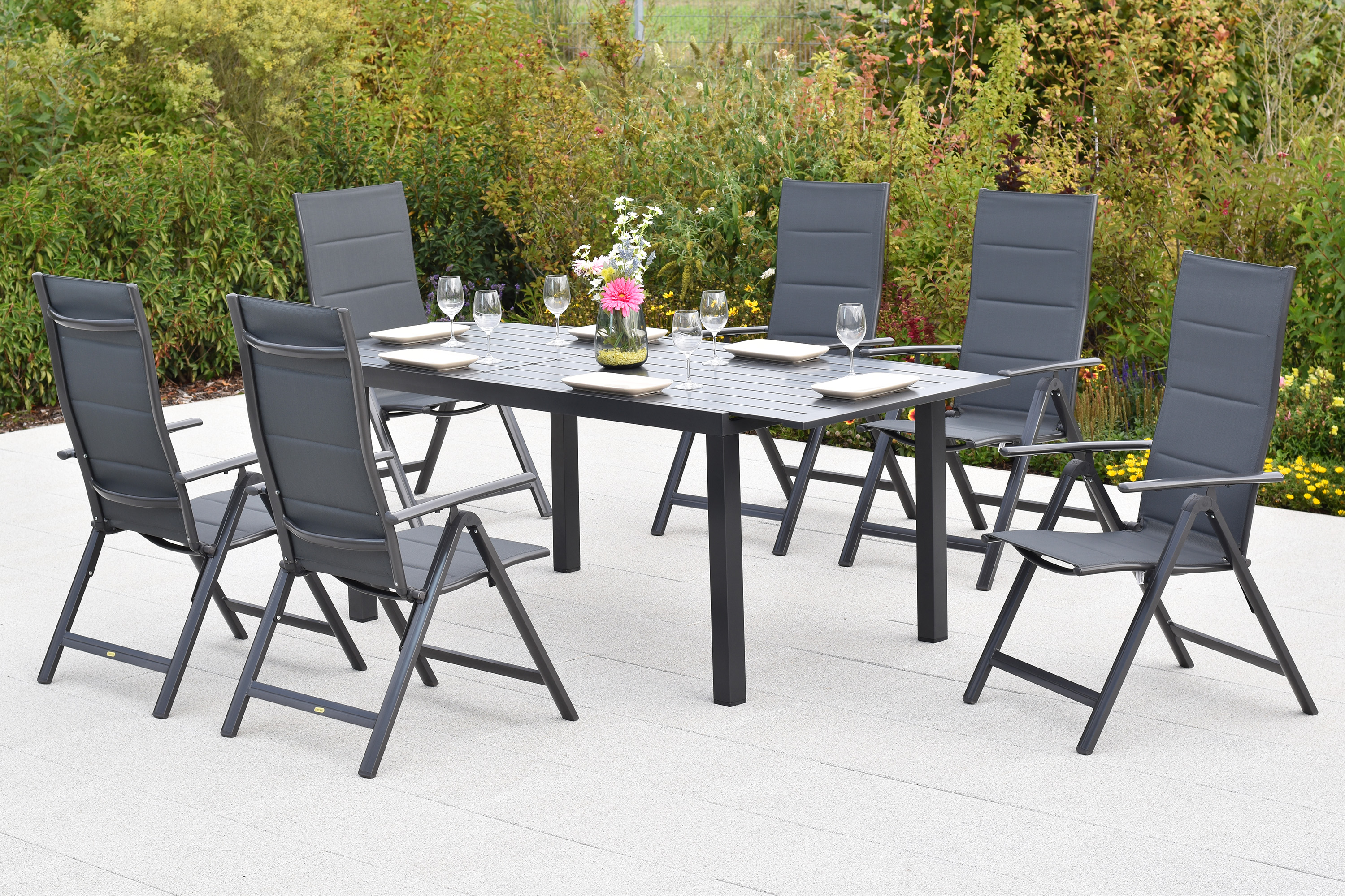 Taviano Set 7tlg., Ausziehtisch 80/120 x 70 cm Taviano Set 7tlg., Ausziehtisch 80/120 x 70 cm