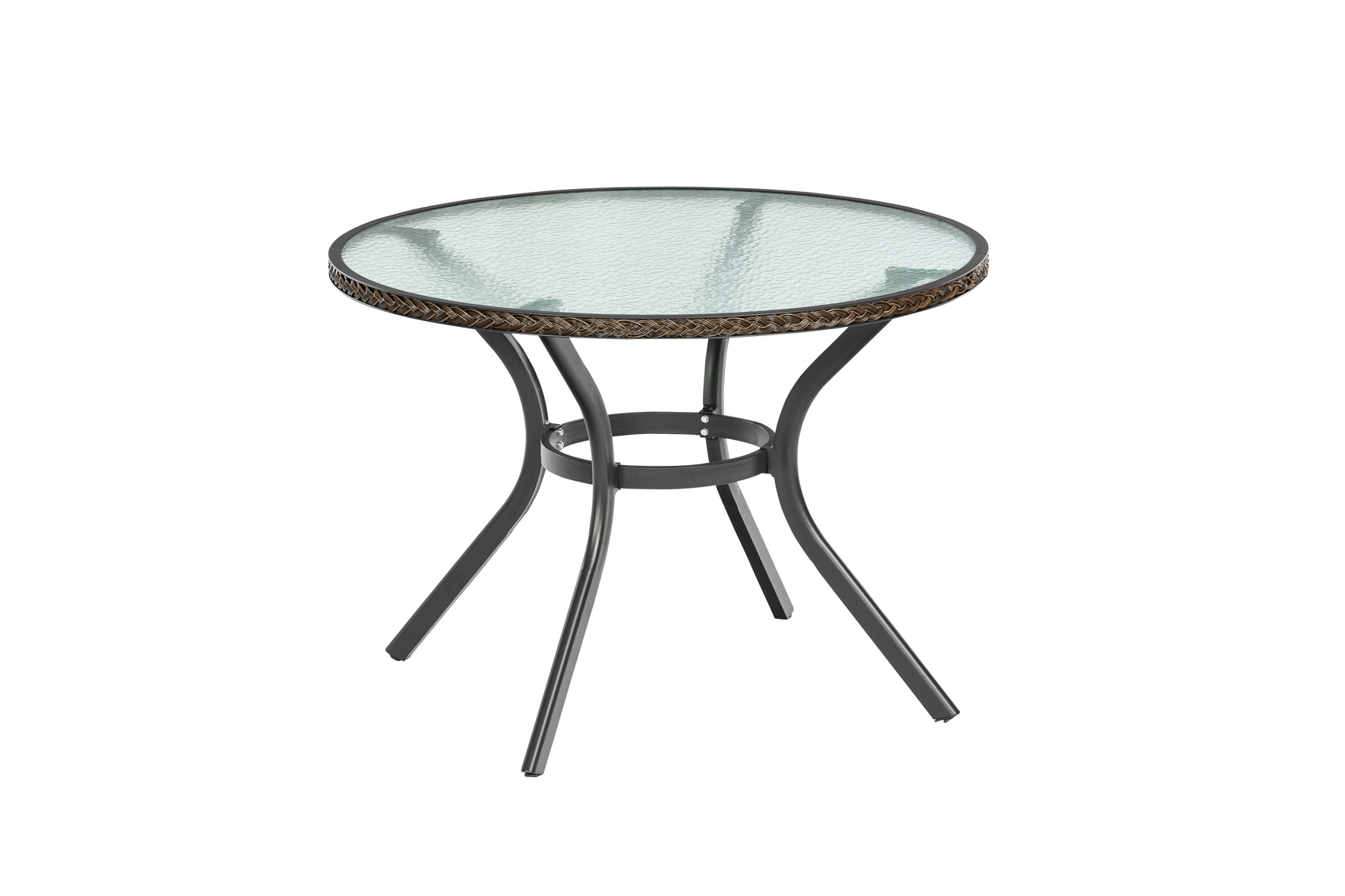 Ravenna Set, 9tlg., Tisch Ø 100 cm, inkl. Kissen, braun