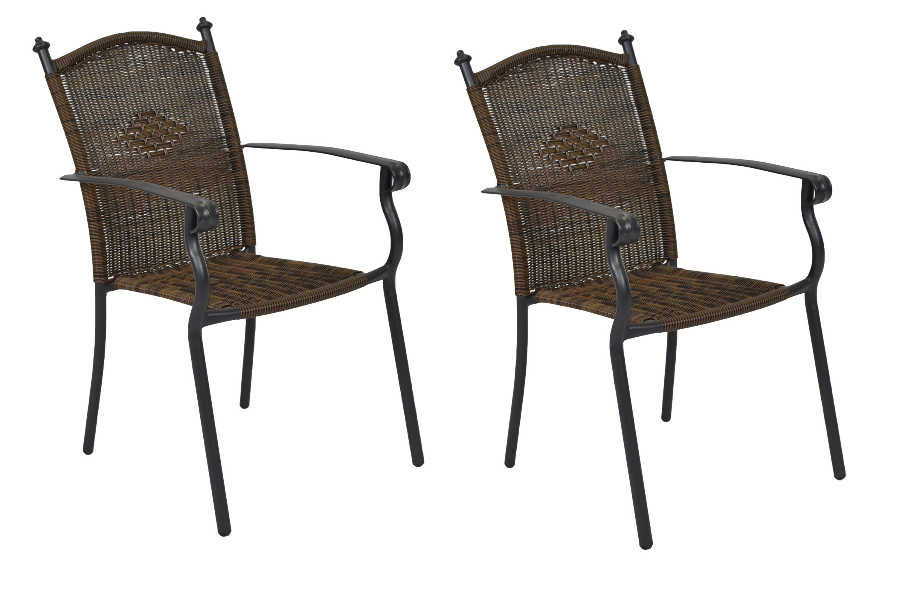 Roma Stapelsessel 2er Set, graphit/schoko
