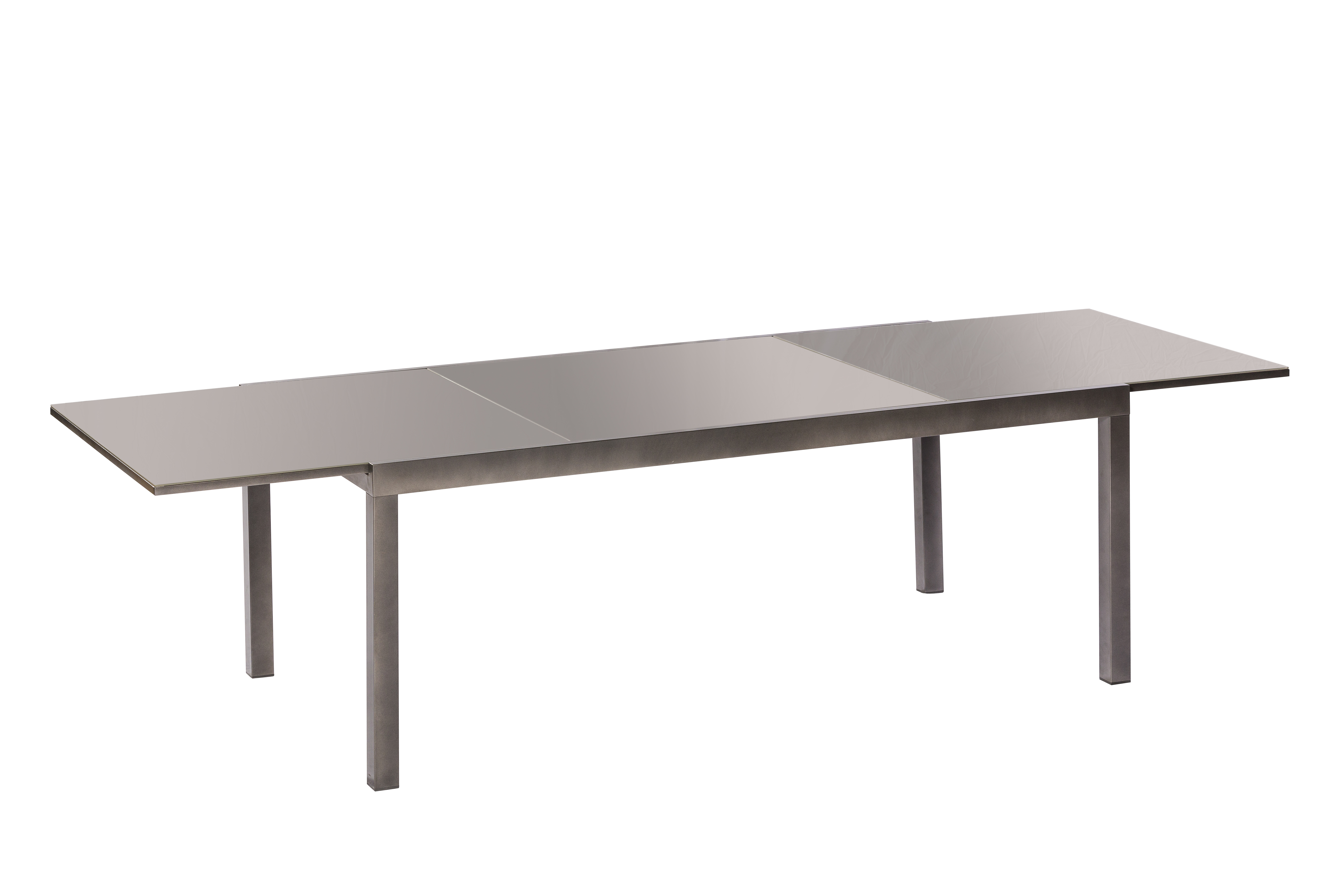50866-330-7 Carrara Set, 9tlg., 8 Klappsessel, Ausziehtisch 200/300 x 110 cm, diamantbraun
