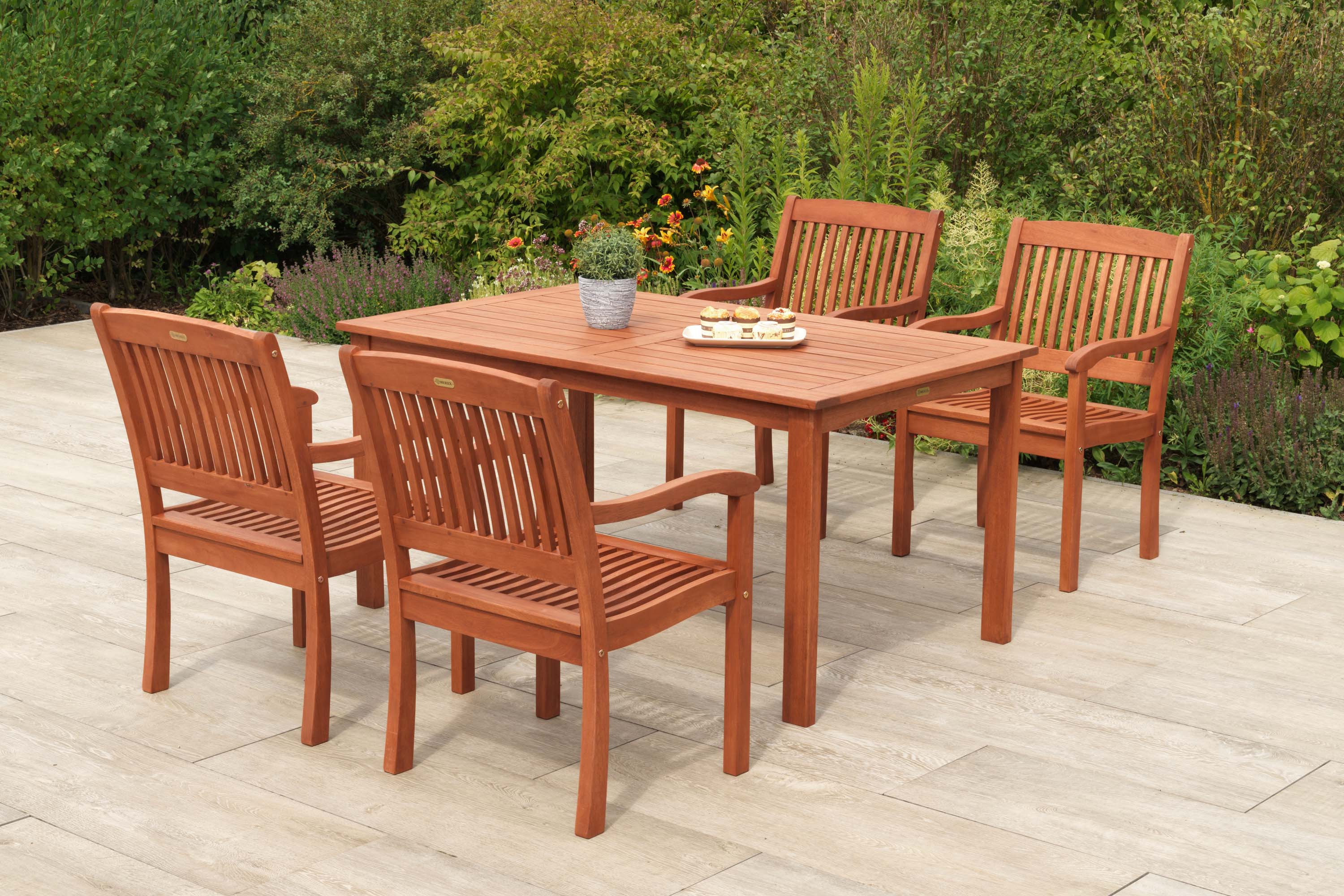 Maracaibo Set 5tlg., 4 Sessel, Tisch 150 x 90 cm