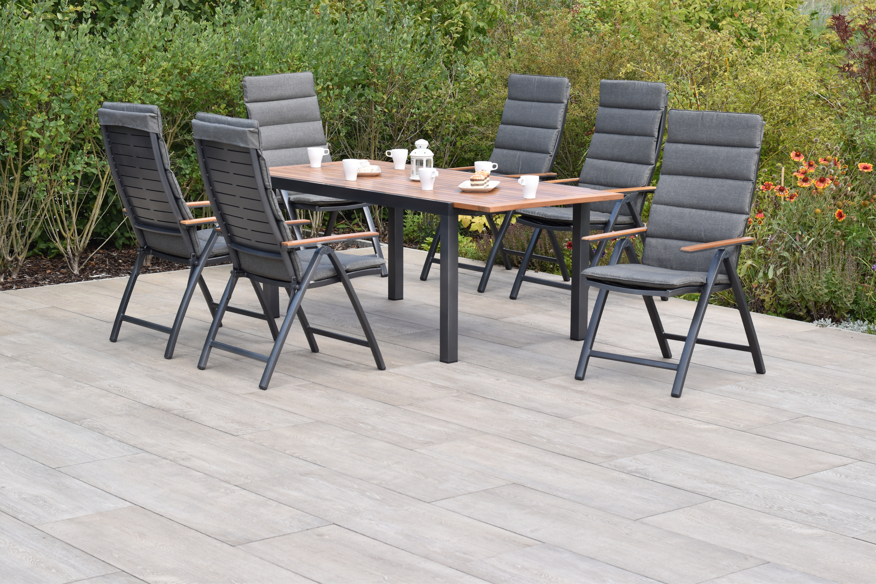 50805-800-2 Tinos Set 13tlg., Ausziehtisch 150/200 x 90 cm, inkl. Kissen