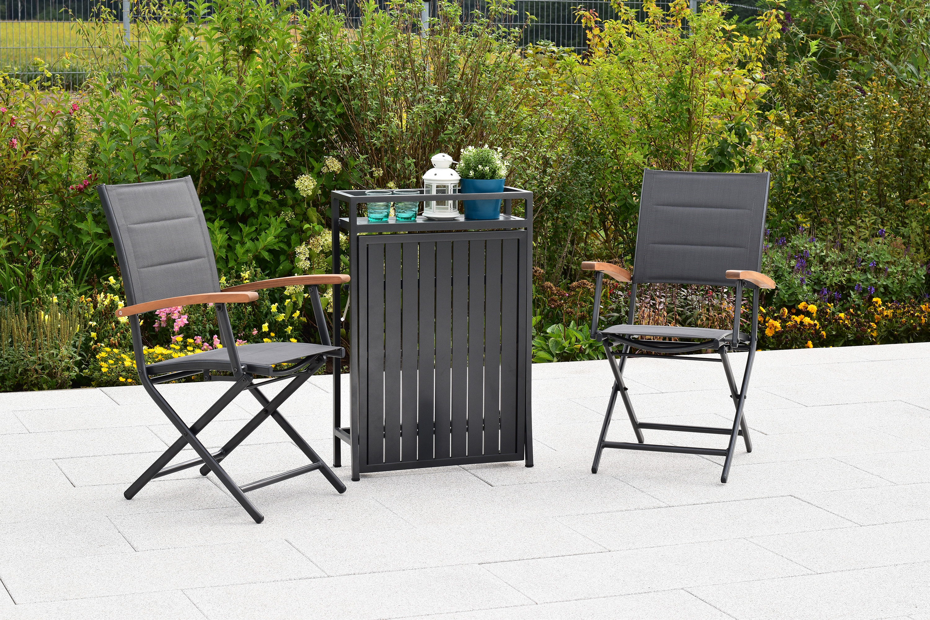 Paxos Set, 3tlg., Balkonklapptisch 65 x 65/130 cm Paxos Set, 3tlg., Balkonklapptisch 65 x 65/130 cm