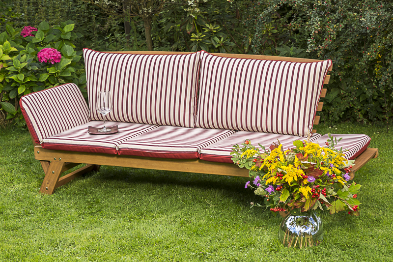 Liegenbank-23925-310-NB-4 Liegebank, rot/creme, inkl. Kissen