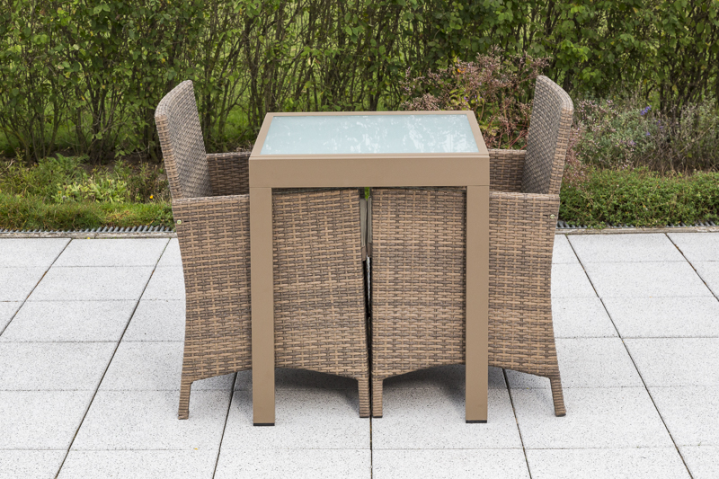 Treviso Set, 3tlg., Ausziehtisch 65/130 x 65 cm, inkl. Kissen