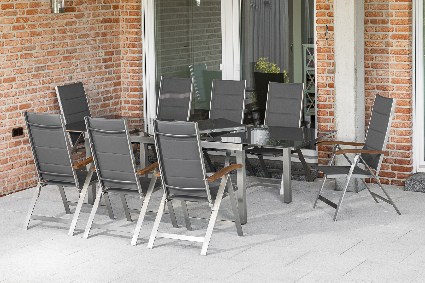 50375-309-6GZ3OVwOlqynXj Ferrara Set 9tlg., 8 Klappsessel, Ausziehtisch 180 (240) x 100 cm