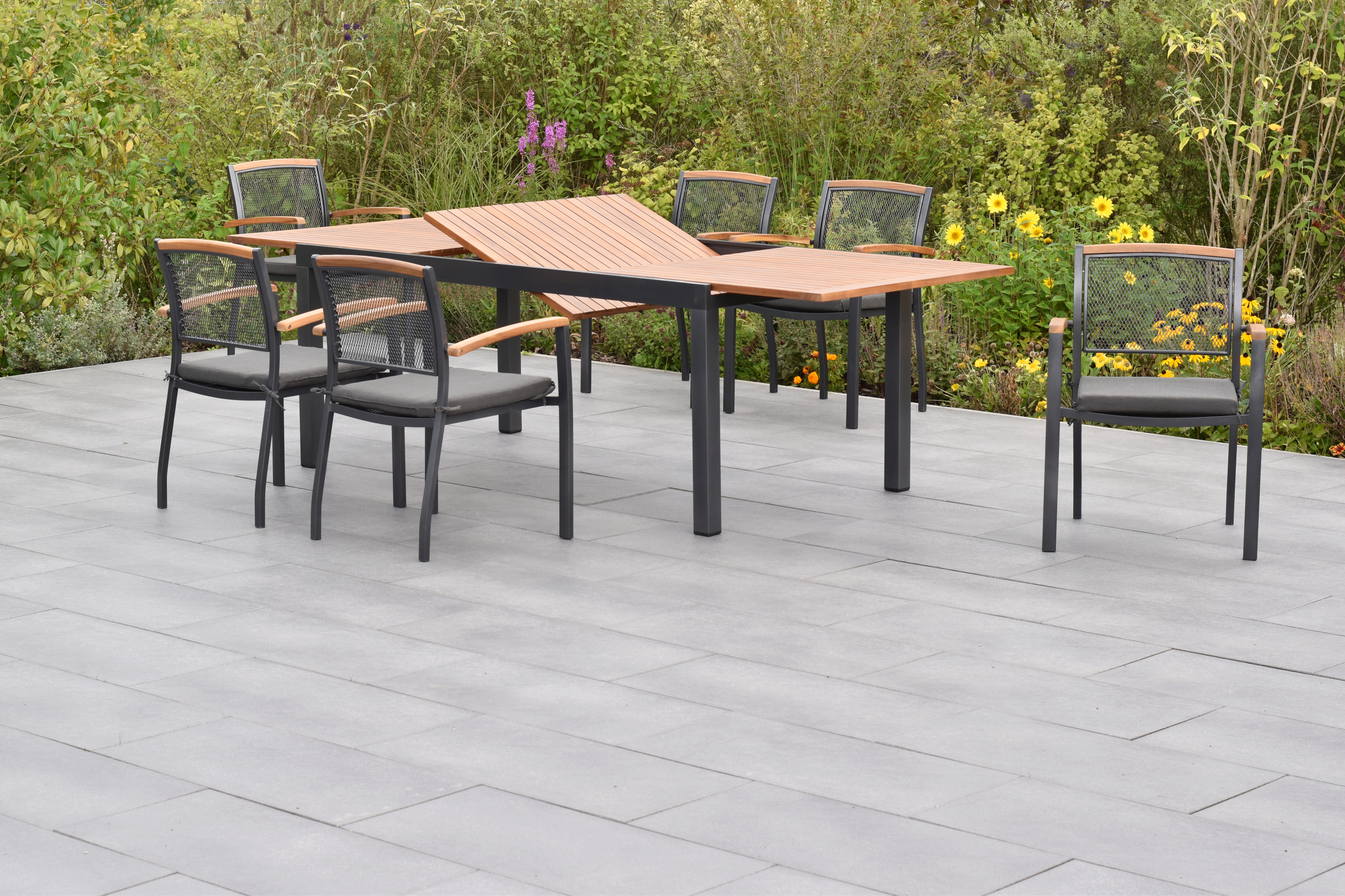50797-800-3 Tilos Set, 13tlg., Ausziehtisch 180/250 x 100 cm, inkl. Kissen