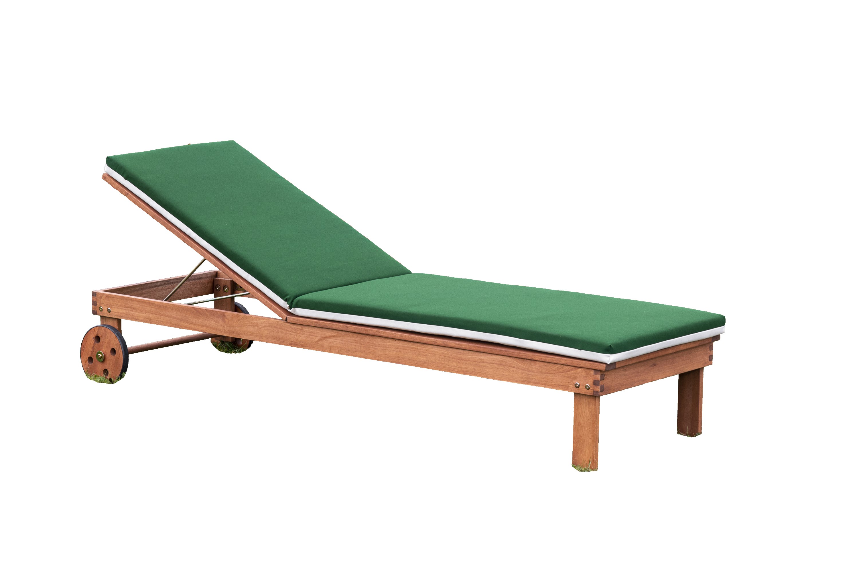 Aktionsliegen Set 5tlg., 2 Liegen, Hocker 50 x 50 cm, inkl. Kissen, grün/beige