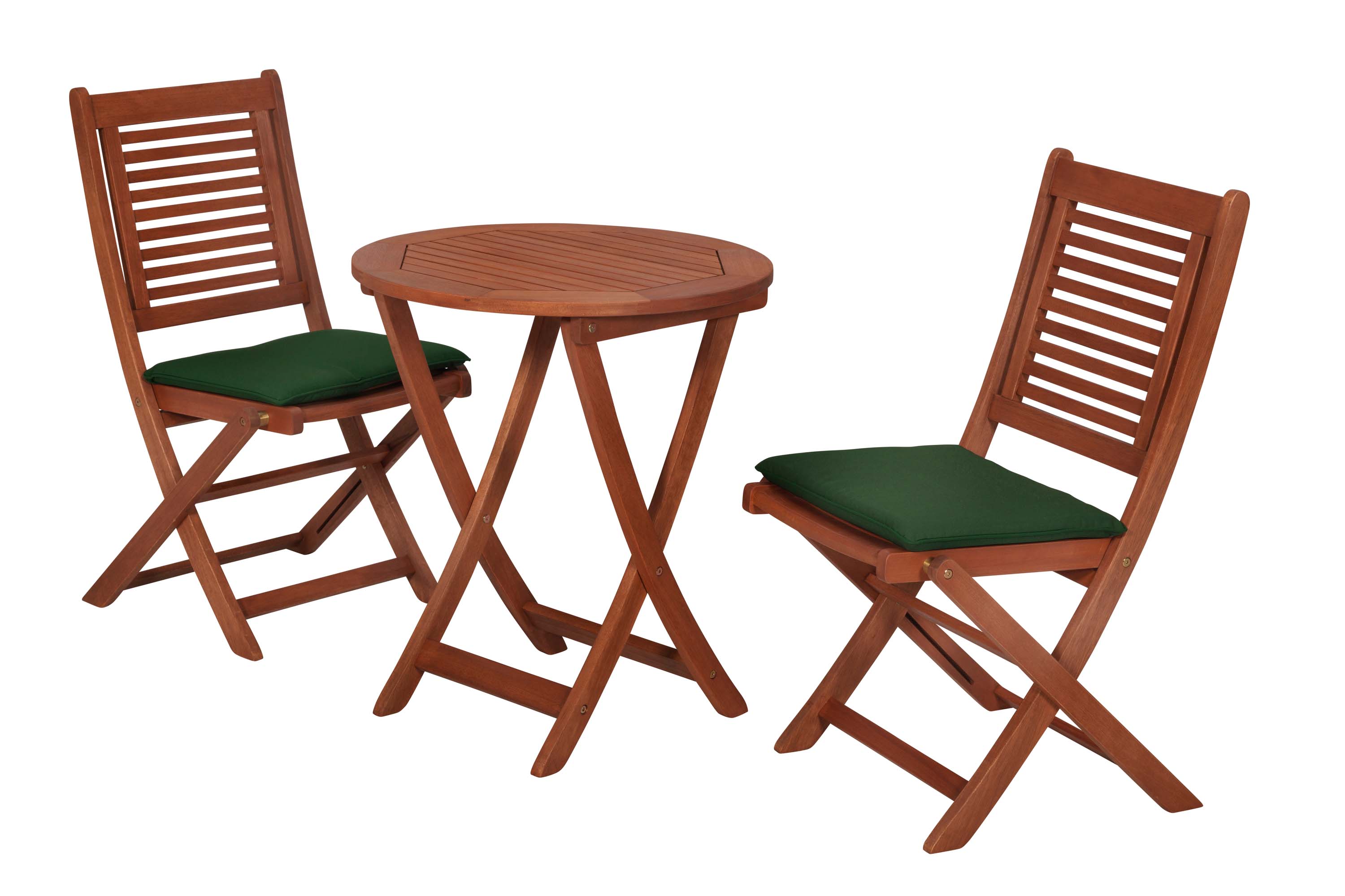 Cordoba Set 5tlg., 2 Klappstühle, Klapptisch Ø 65 cm, inkl. Kissen