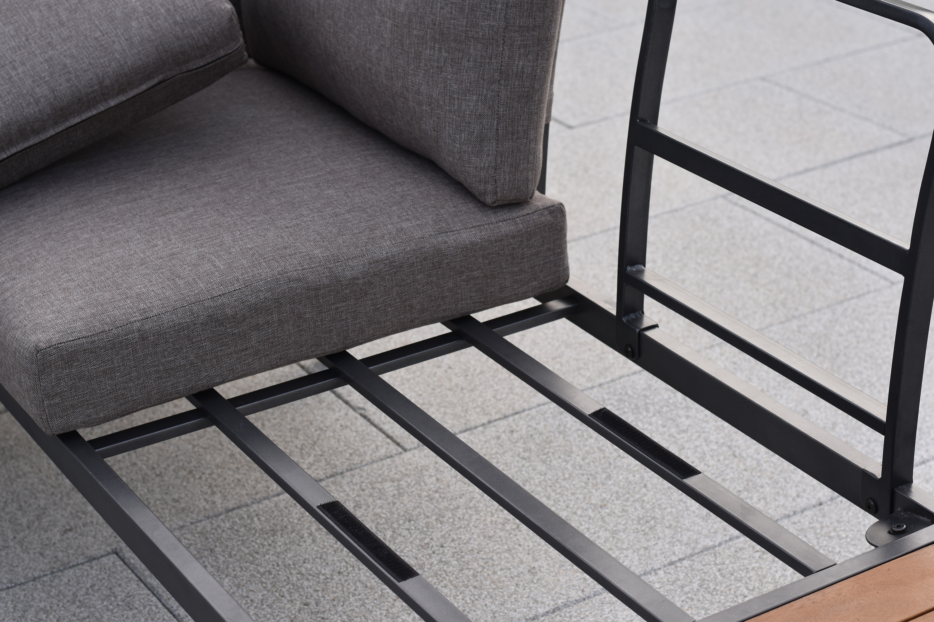 Korfu Eckset, Eckbank, mit seitlicher Ablagefläche, Tisch 60 x 60 cm, inkl. Kissen