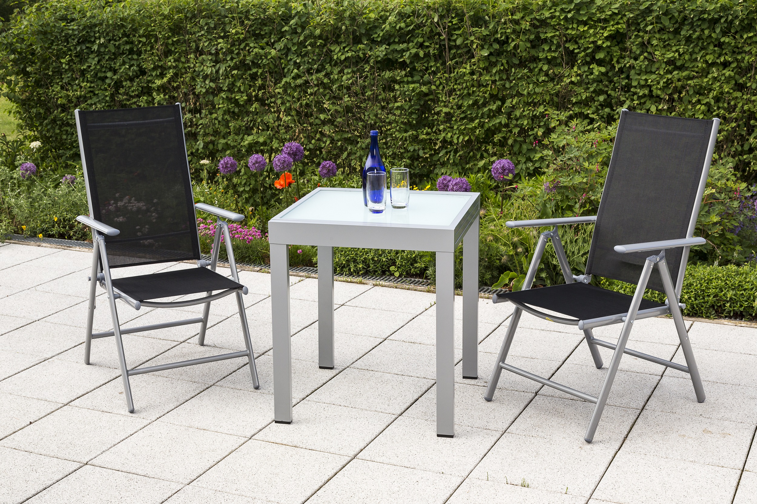 Amalfi Set 3tlg., Ausziehtisch 65/130 x 65 cm Amalfi Set 3tlg., Ausziehtisch 65/130 x 65 cm