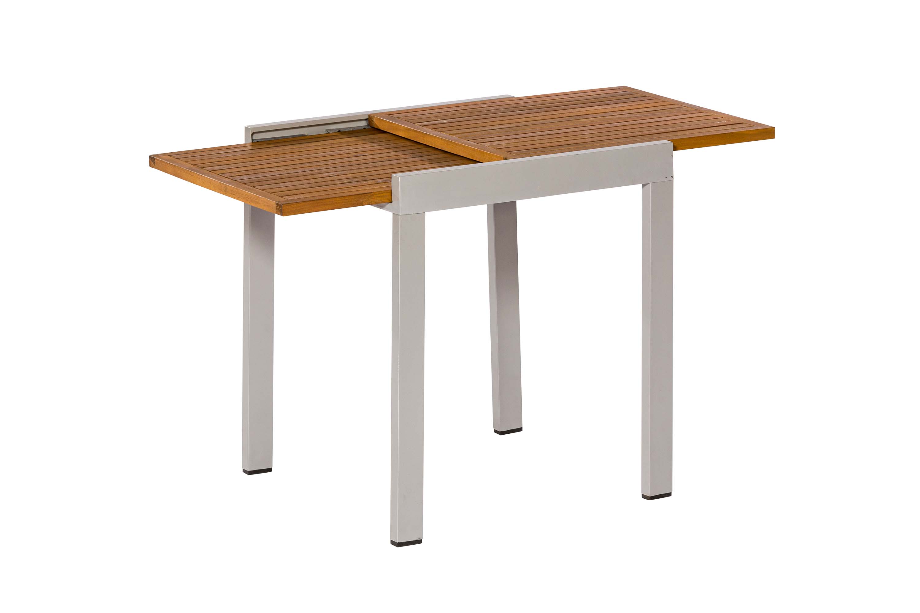 Naxos Set 3tlg., 2 Klappsessel, Balkonausziehtisch 65 (130) x 65 cm, silber