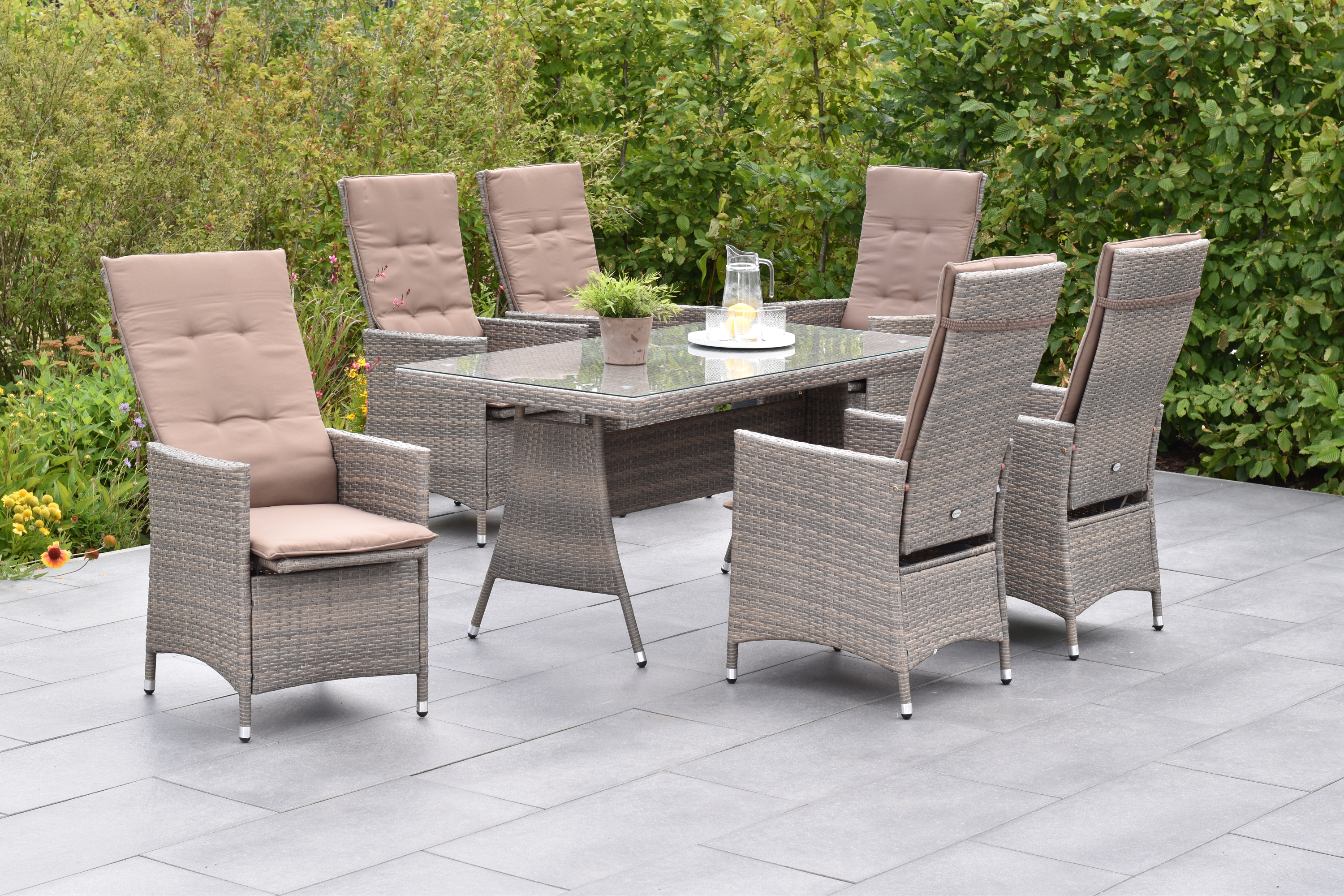 28250-258-2 Valencia Set, 13tlg., Tisch 150 x 80 cm, inkl. Kissen
