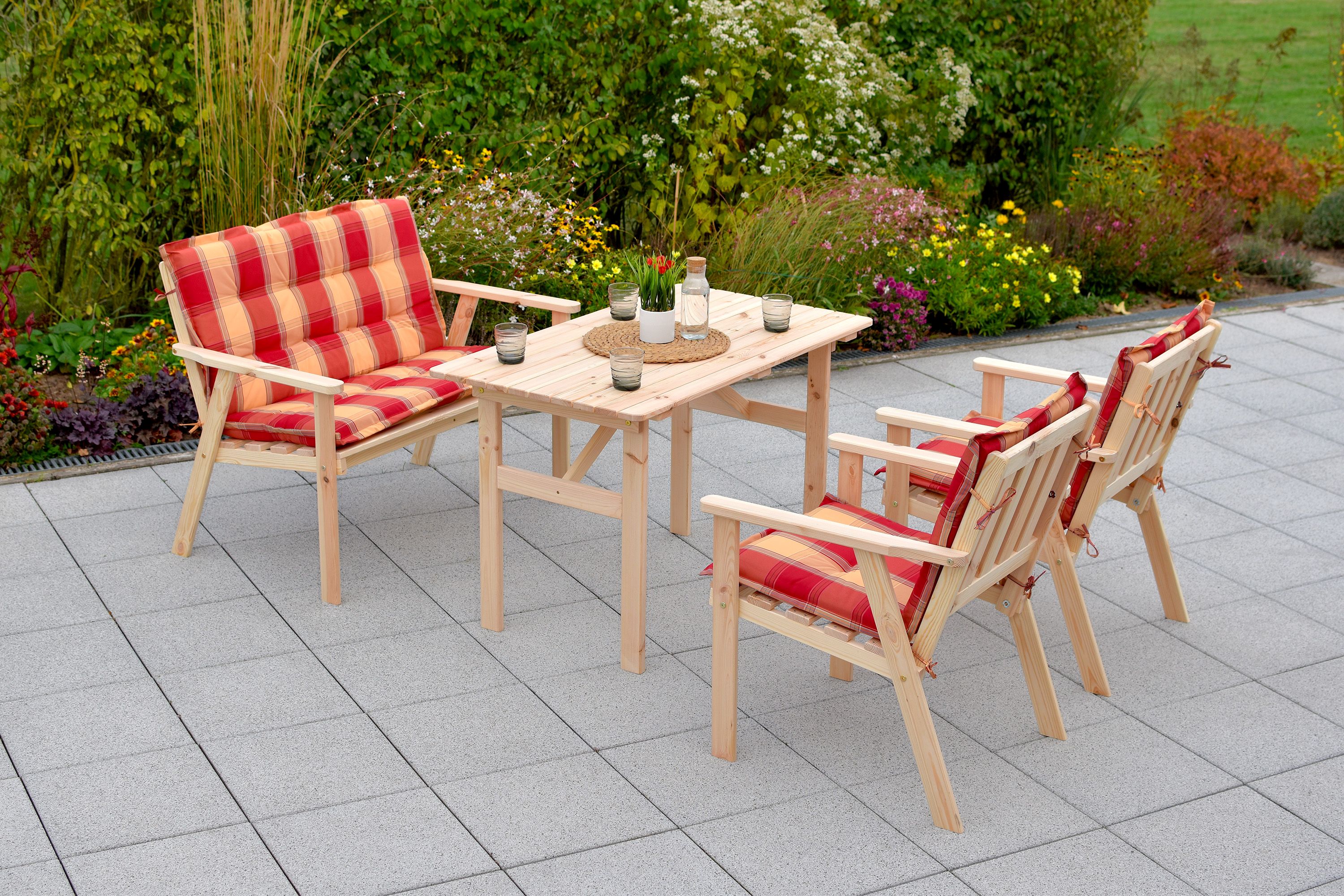 Kissen für Sylt Set, orangekariert Kissen für Sylt Set, orangekariert