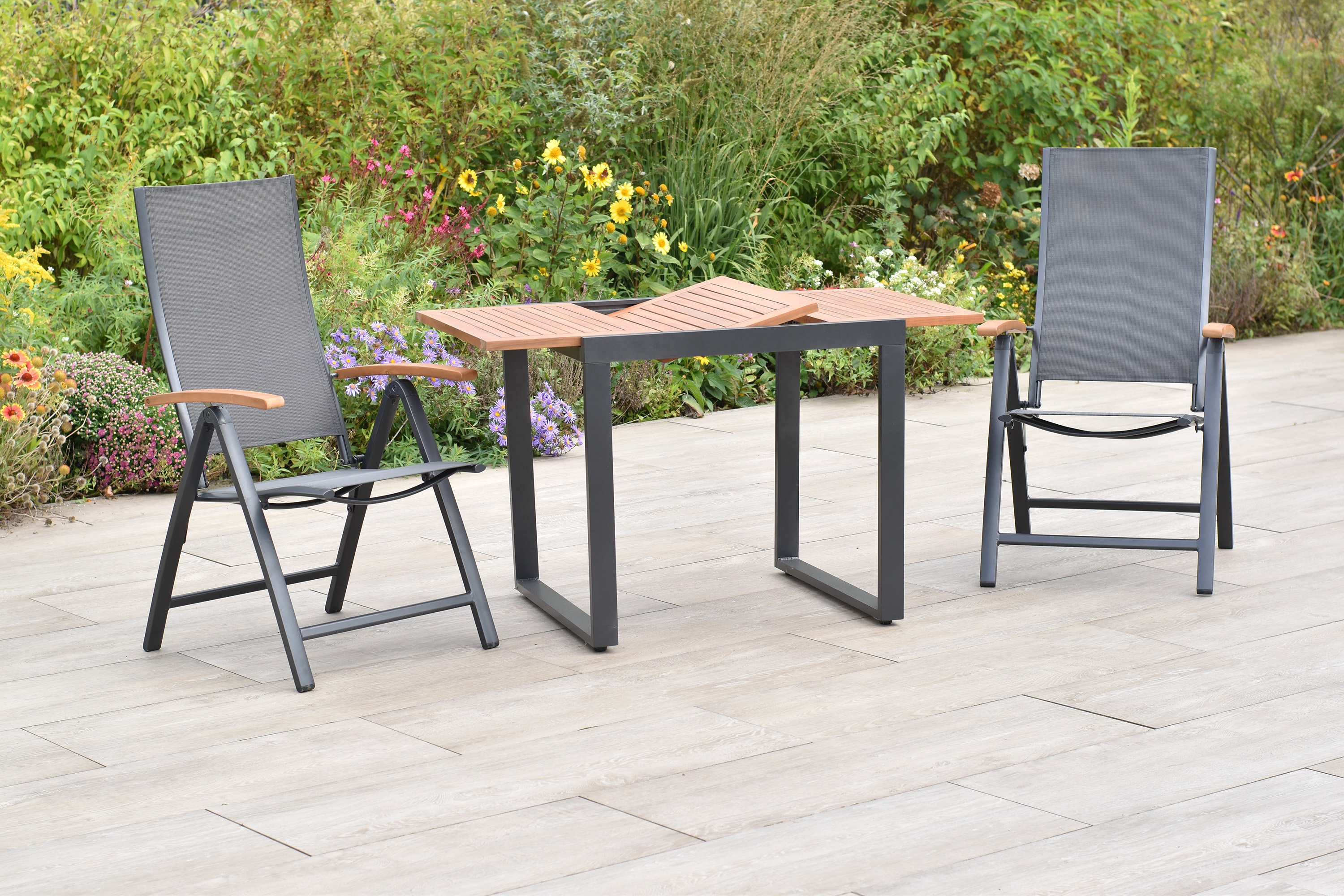 Toblino Set, 3tlg., Balkonausziehtisch 70 x 80/120 cm Toblino Set, 3tlg., Balkonausziehtisch 70 x 80/120 cm