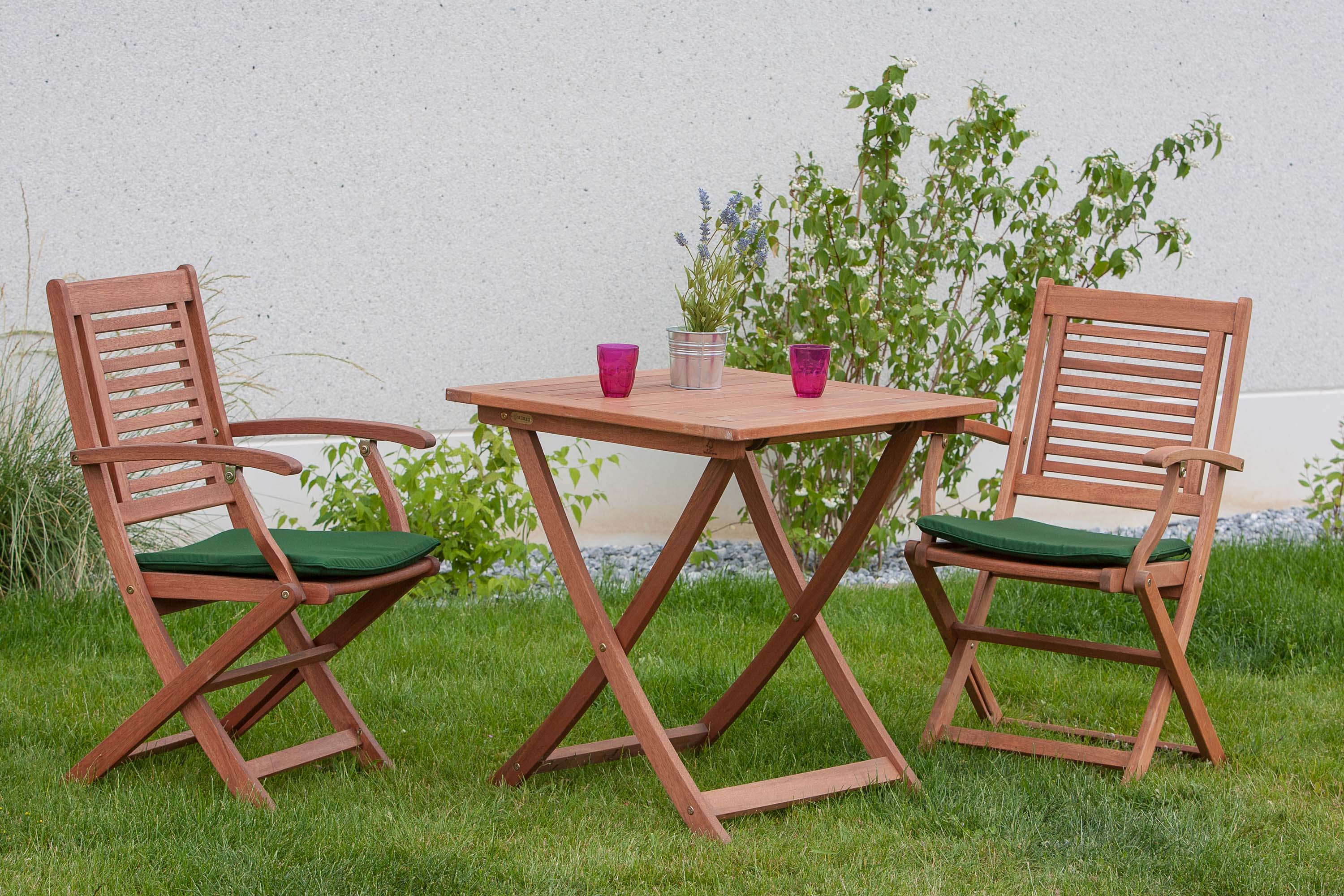 Cordoba Set 5tlg., 2 Klappsessel, Klapptisch 70 x 70 cm, inkl. Kissen