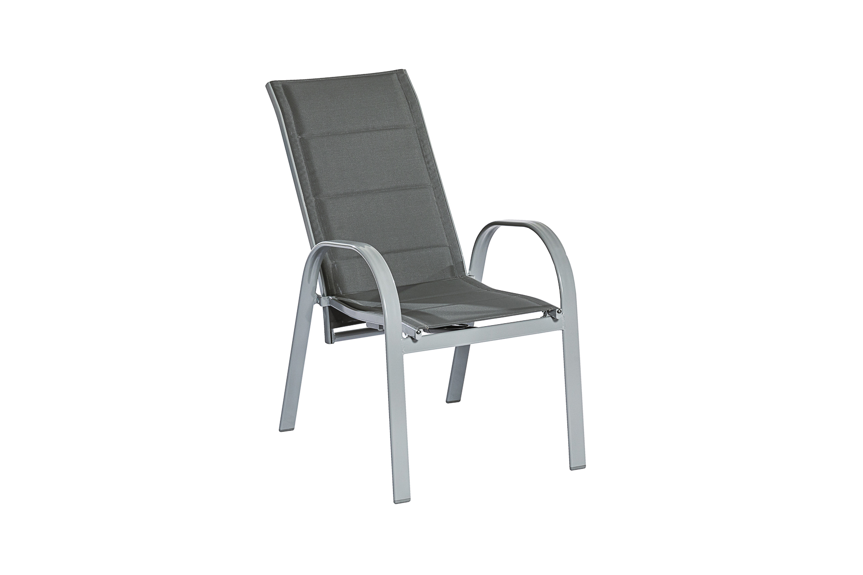 50353-309-5 Amalfi Set, 7 tlg., 6 Stapelsessel, Ausziehtisch 160/220 x 90 cm, grau