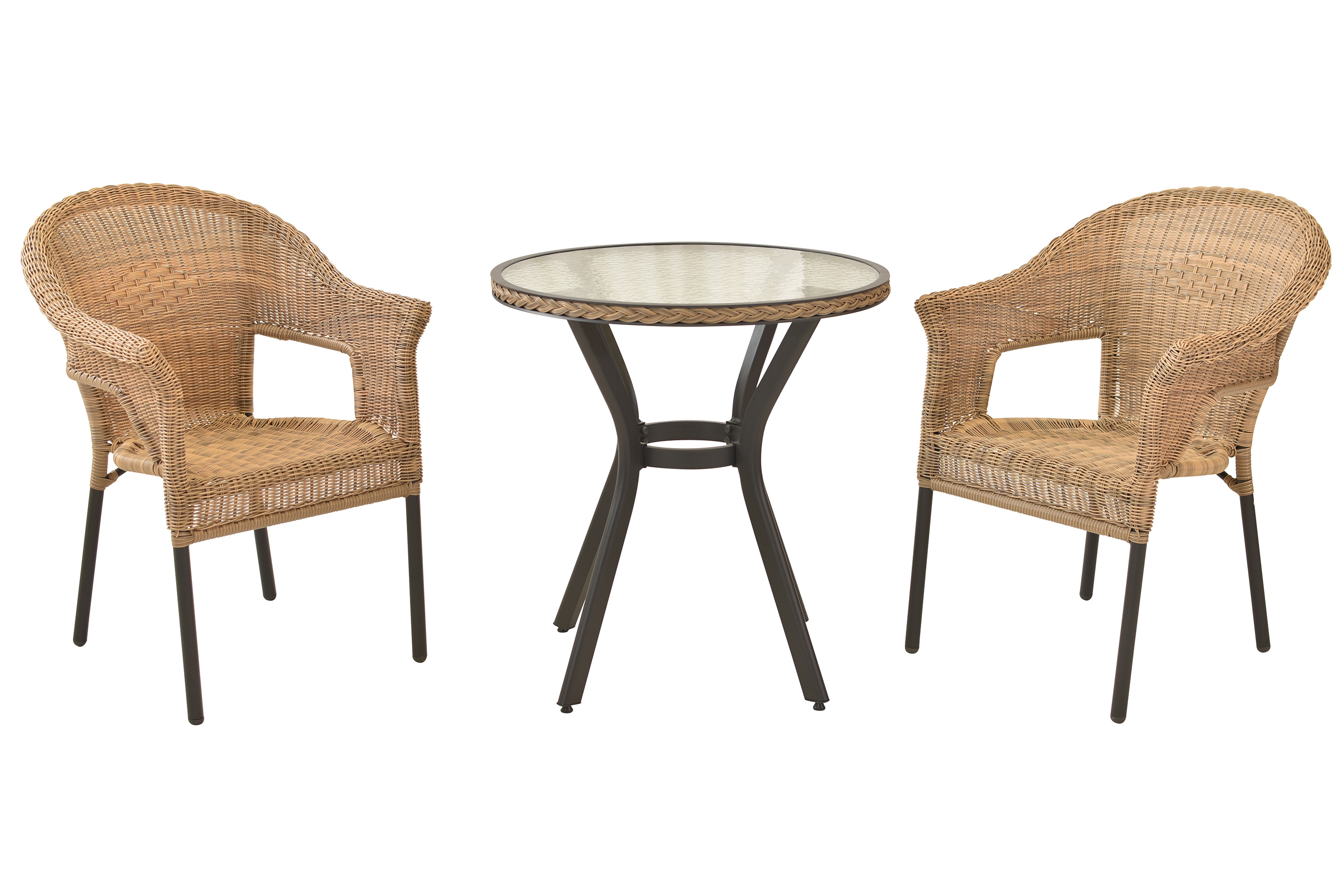 Ravenna Set 3tlg., 2 Sessel, Tisch Ø 72 cm Ravenna Set 3tlg., 2 Sessel, Tisch Ø 72 cm