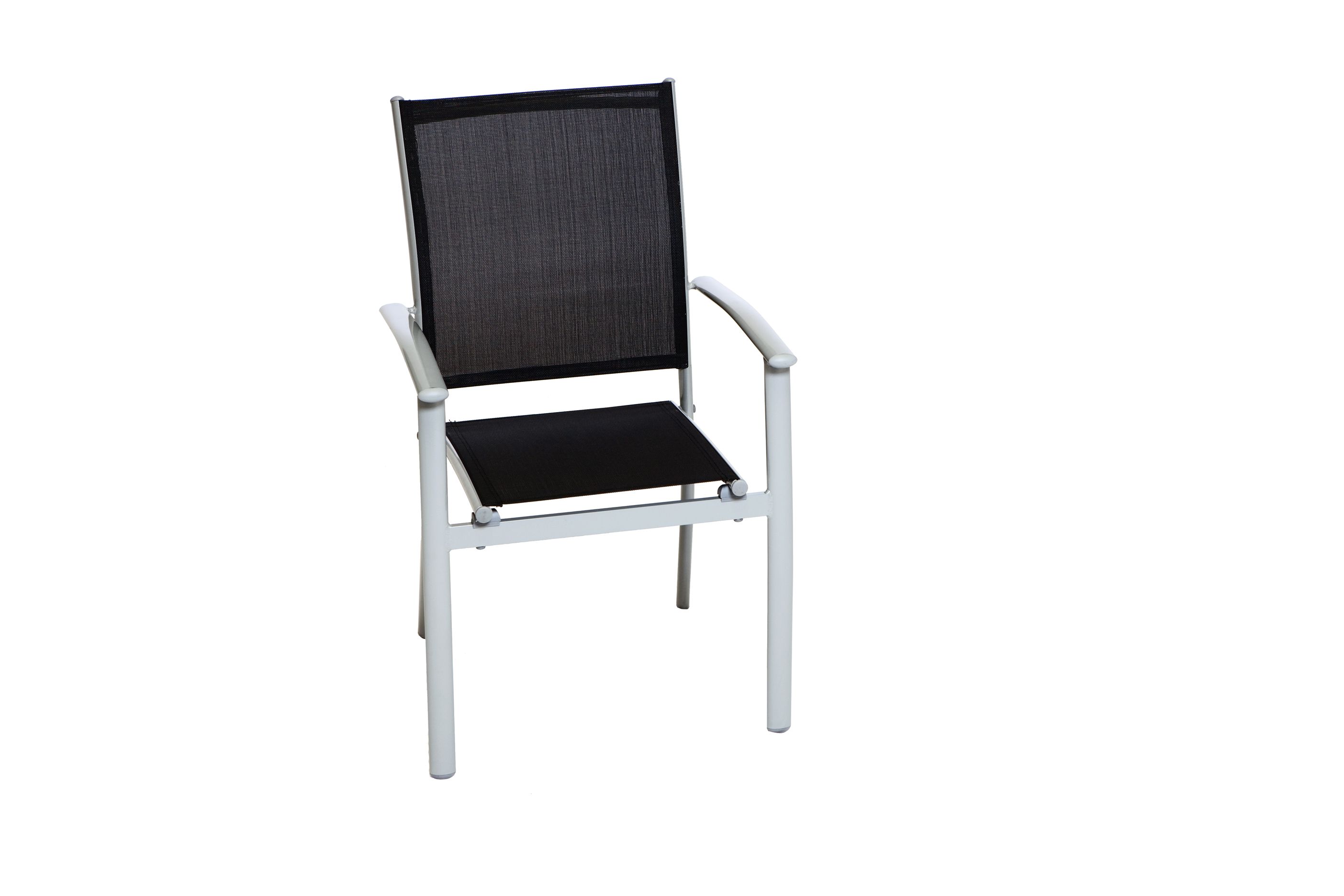 50882-317-4 Milano Set, 3tlg., 2 Stapelsessel, Balkonausziehtisch 65/130 x 65 cm, silber/schwarz